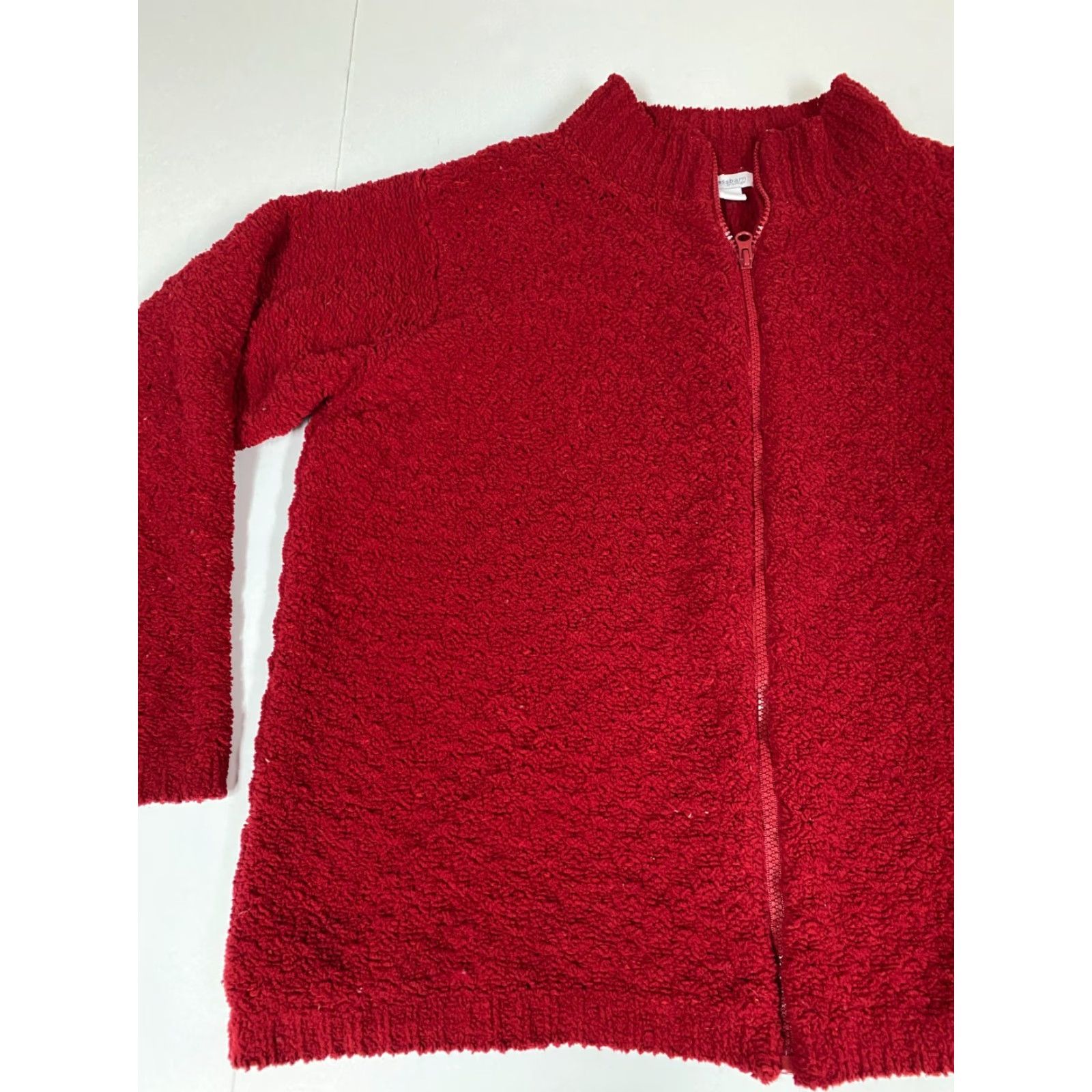 Vintage Dressbarn Jacket Womens 14 Full Zip Red Fleece Casual Fall Spring Long Sleeve Mens? Girls? Wait. Size XL / US 12-14 / IT 48-50 - 3 Thumbnail