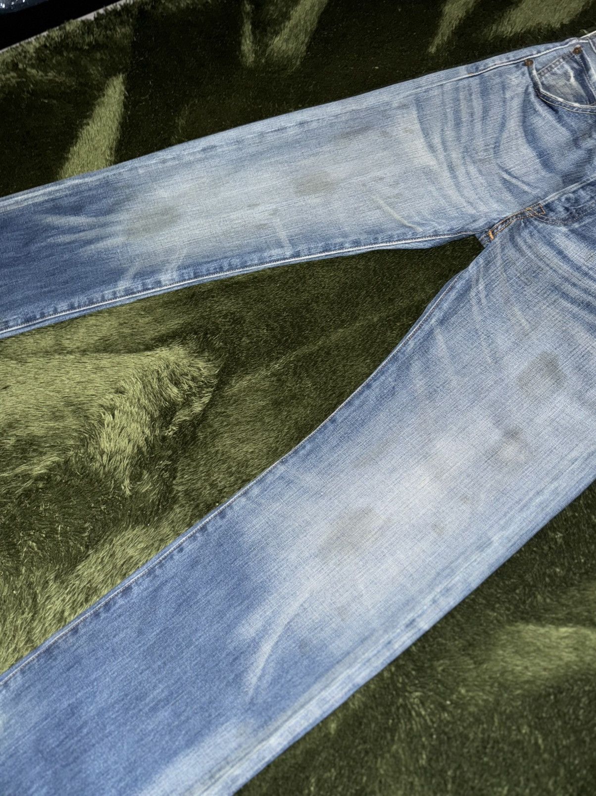 Levi's [W32/L32] 00s Levis 501 leather label washed denim pants Size US 32 / EU 48 - 6 Thumbnail