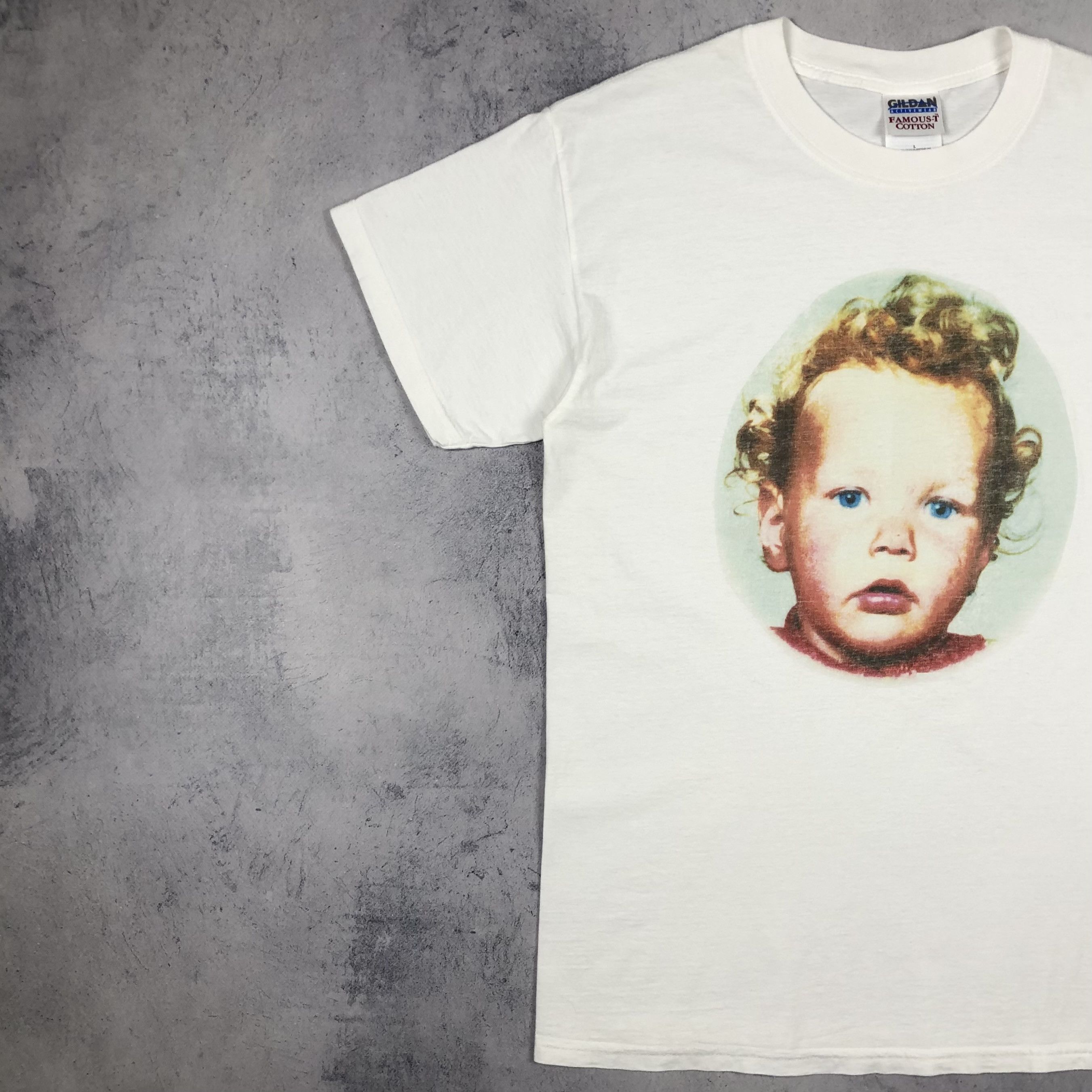 Vintage Vintage Creepy Bizarre Baby Graphic Face Tee Size US L / EU 52-54 / 3 - 6 Thumbnail