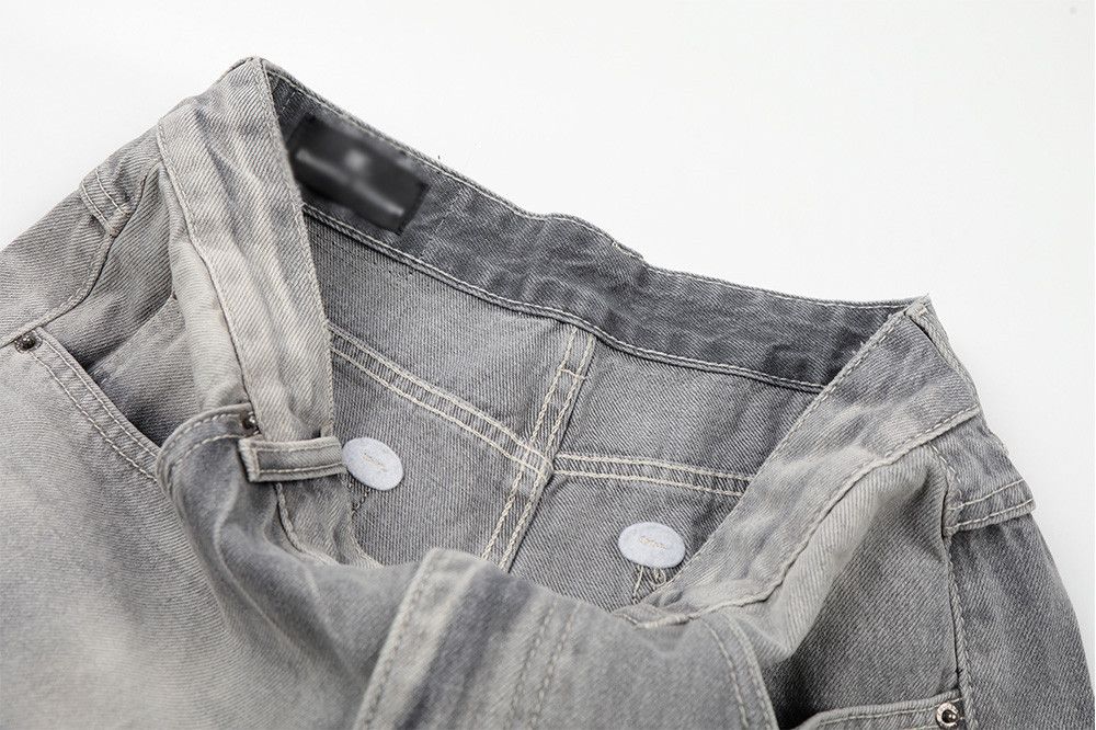 Jean Punk Heavy-Duty Washed Gradient Wide-Leg Jeans for Men Size US 32 / EU 48 - 4 Thumbnail