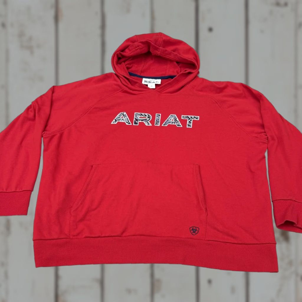Ariat Ariat REAL Hoodie Womens 2X Red Pullover Paisley Kangaroo Pocket Sweatshirt Size XXL / US 16-18 / IT 52-54 - 1 Thumbnail