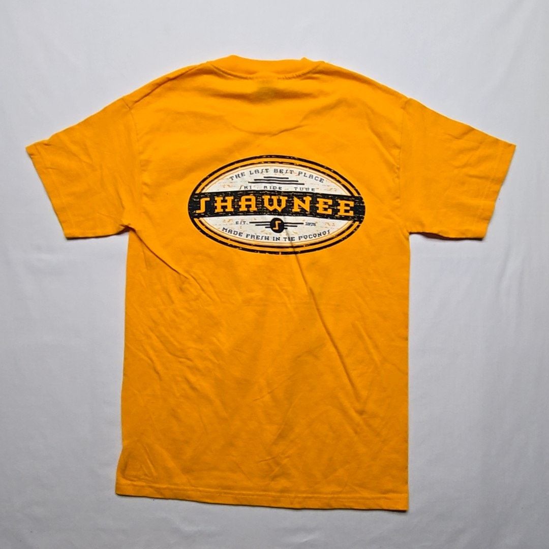 Hanes Vintage Shawnee Ski Ride Tube Shirt Graphic Yellow Small Tee Size US S / EU 44-46 / 1 - 1 Thumbnail