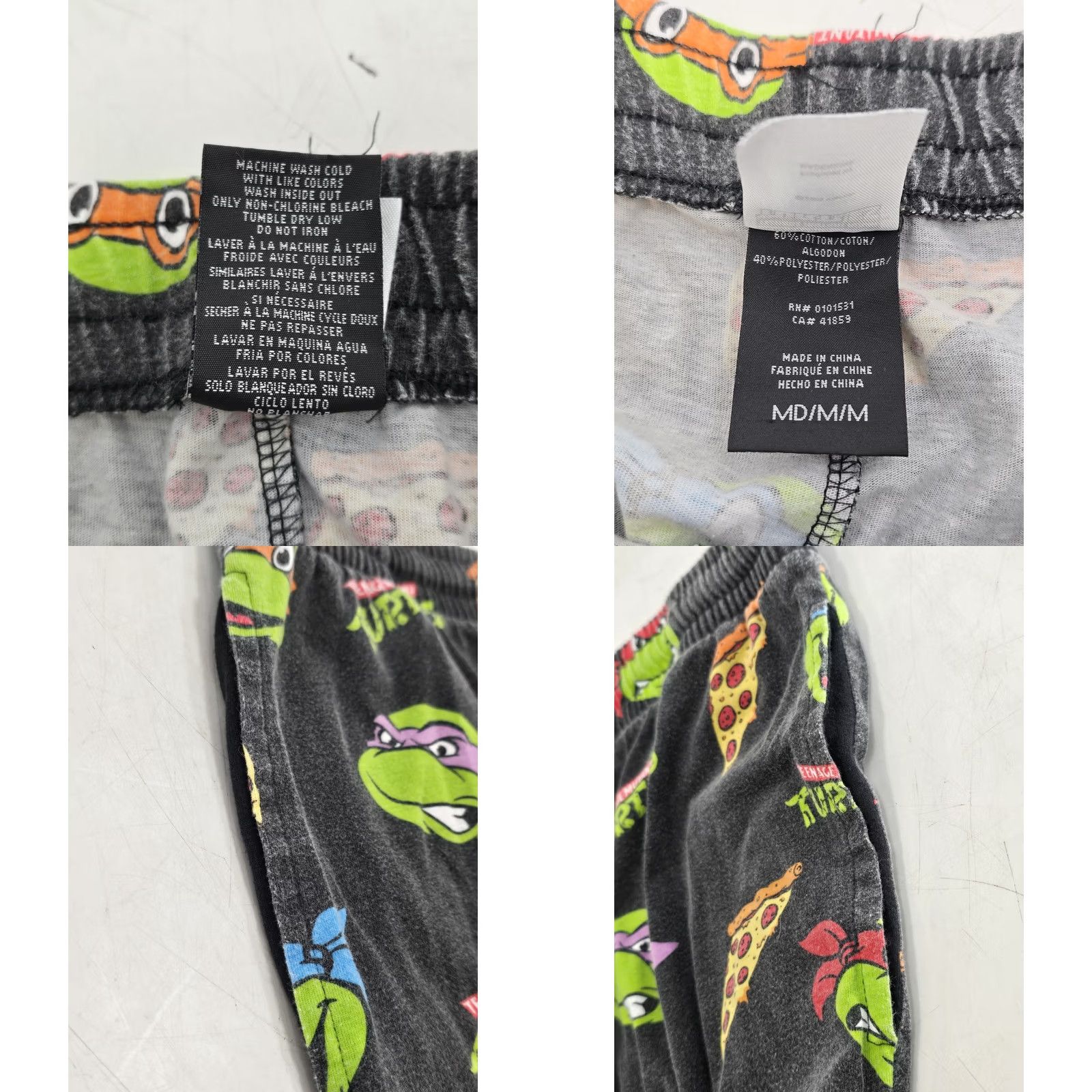 Nickelodeon Nickelodeon Teenage Mutant Ninja Turtles Men's Graphic Print Sleep Pants M Black Size US 31 - 8 Thumbnail