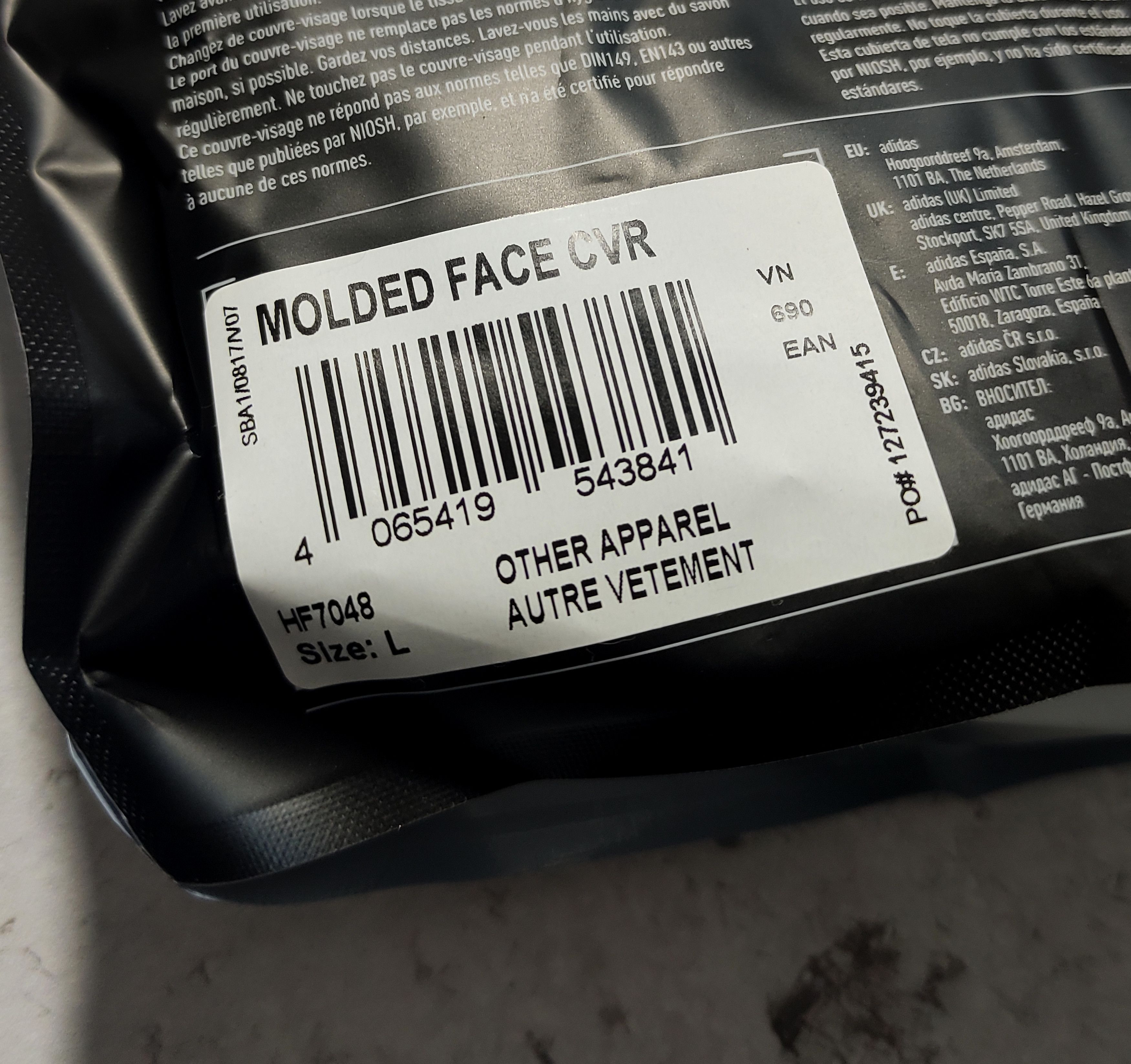 Adidas ADIDAS HF7048 Sportswear Molded Face Cover for Sport size L Size ONE SIZE - 5 Thumbnail