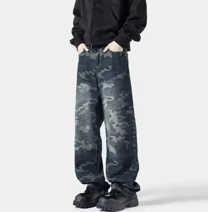 Japanese Brand Streetwear Camouflage Hip Hop Straight Jeans Pants Size US 32 / EU 48 - 3 Thumbnail