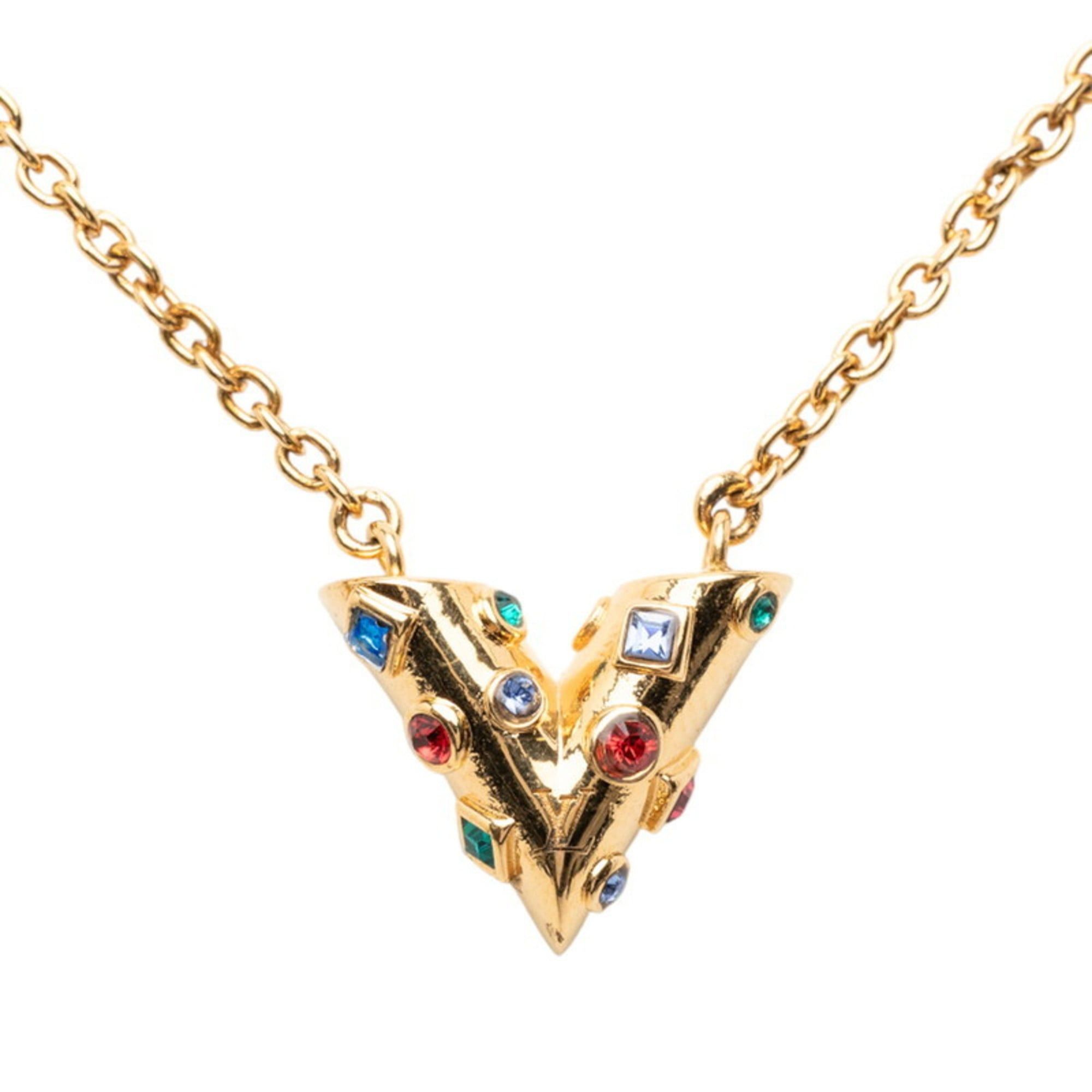 Louis Vuitton Louis Vuitton Collier Essential V Planet Pendant Necklace M68920 Gold Plated Rhinestone Women's LOUIS VUITTON Size ONE SIZE - 1 Thumbnail