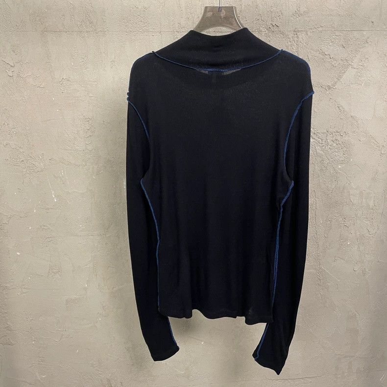 Loewe loewe Black reverse-wear blue leather tag logo high-neck kn Size US L / EU 52-54 / 3 - 2 Thumbnail
