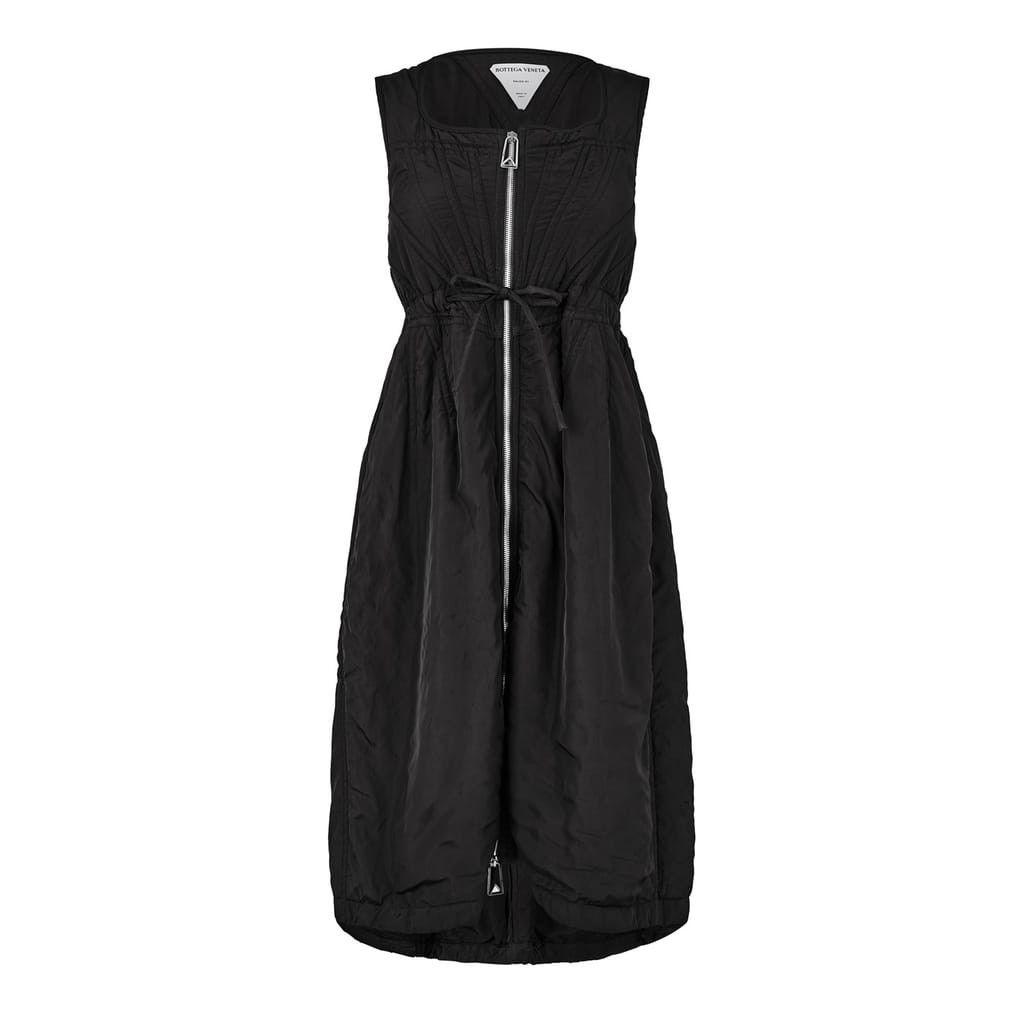 Bottega Veneta Bottega Veneta V-Neck Midi A-Line Dress in Neutral Size XS / US 0-2 / IT 36-38 - 2 Thumbnail
