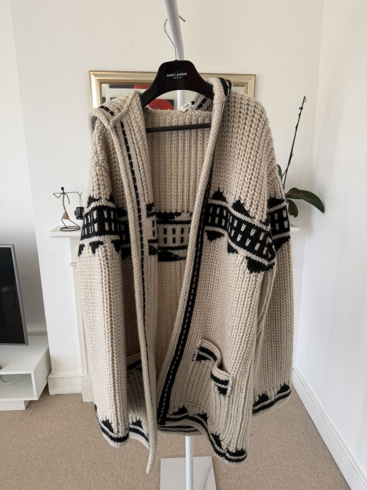 Saint Laurent Paris FW21 Saint Laurent Baja Hooded Cardigan Jacquard Size US M / EU 48-50 / 2 - 1 Thumbnail