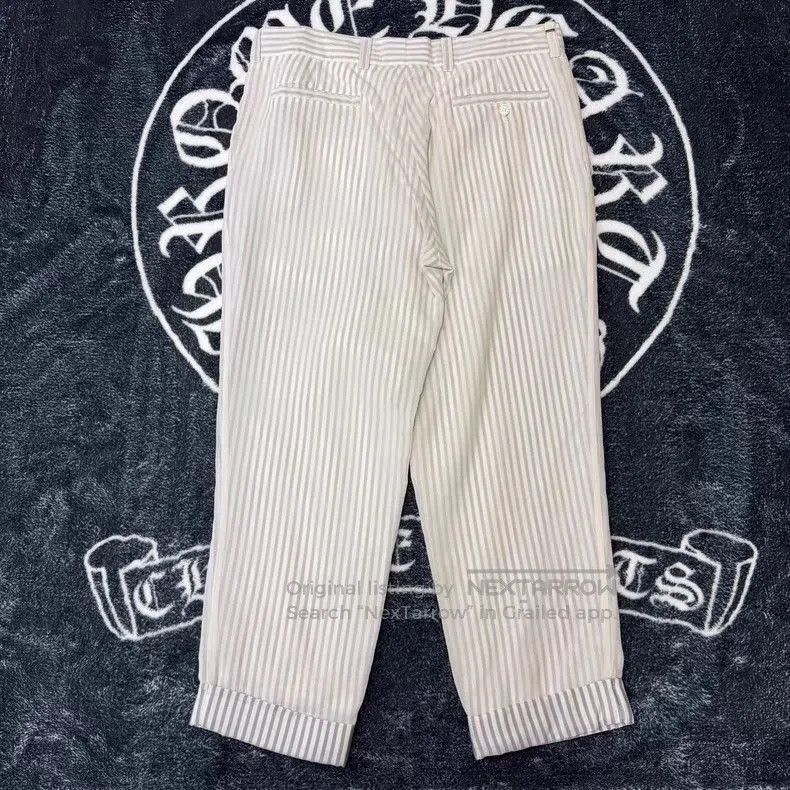 Dior White Striped Cropped Pants Size 34. Size US 34 / EU 50 - 2 Thumbnail