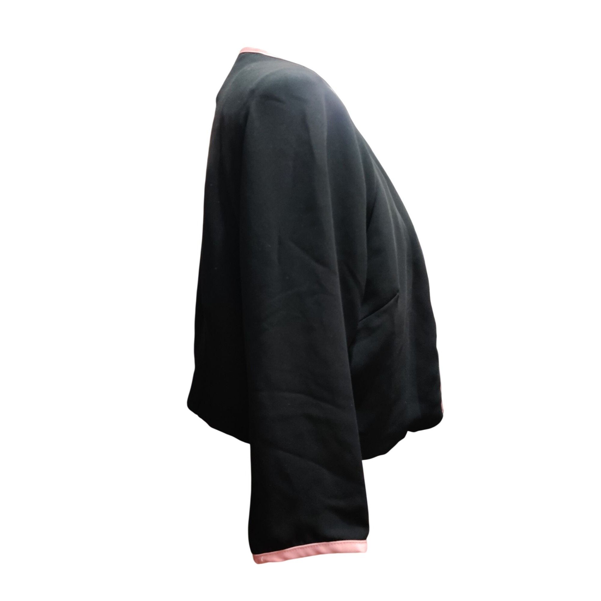 Other Karin Stevens Jacket Size 12 Cropped Black Pink Trim 3/4 Sle Size XL / US 12-14 / IT 48-50 - 4 Thumbnail
