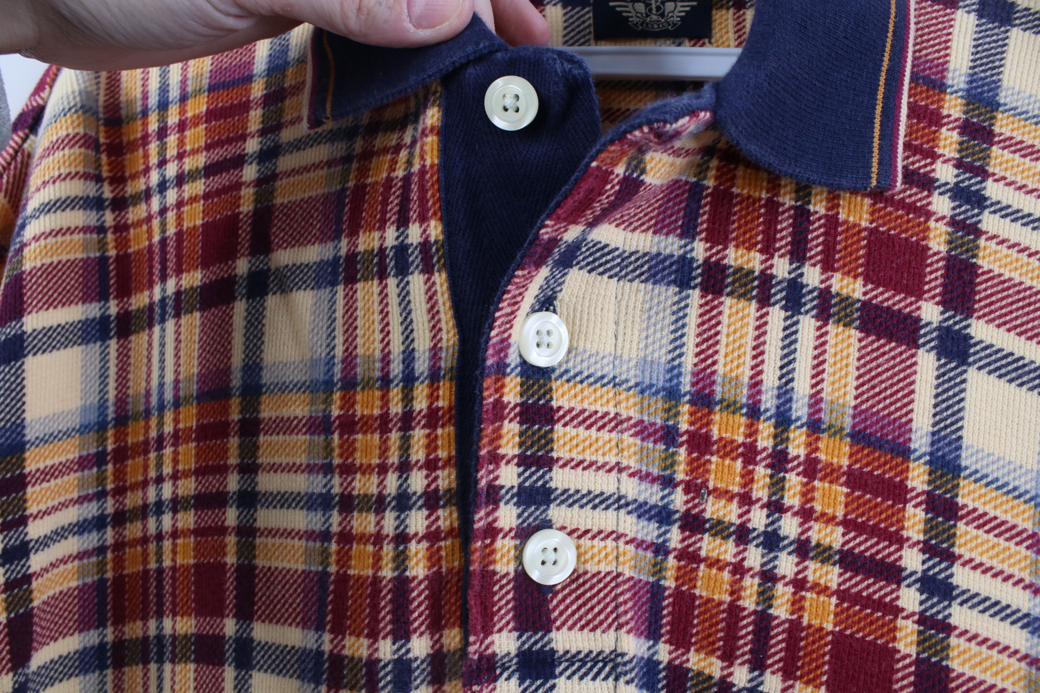 Vintage Vintage 90s Streetwear Fit Knit Golf Polo Shirt Plaid USA Size US L / EU 52-54 / 3 - 5 Thumbnail
