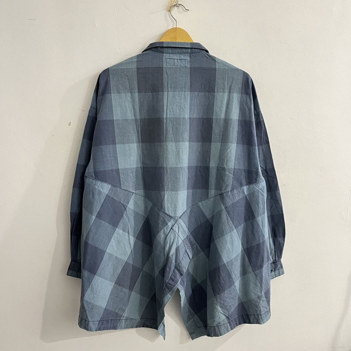 Japanese Brand Pyumoso Checkboard Unique Cut Button Up Shirt Size US L / EU 52-54 / 3 - 6 Thumbnail