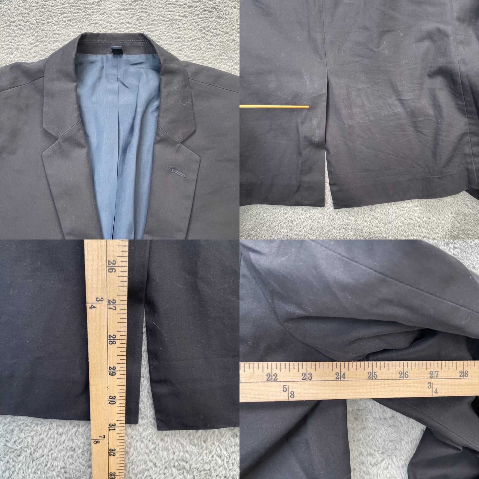 J.Crew J.CREW Blazer Jacket Mens 46R Blue Notch Lapel Cotton Single-Breasted Two-Button 4-Button Sleeve Classical Business Casual Winter Fall Spring Size 46R - 8 Thumbnail