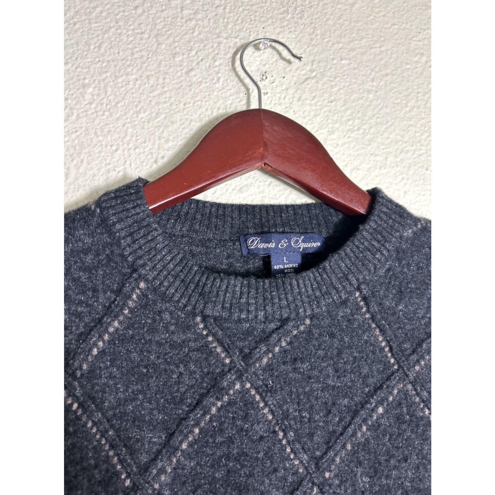 Vintage Davis And Squire Womens Large Pullover Sweater Gray Merino Wool Cashmere Blend Size L / US 10 / IT 46 - 5 Thumbnail