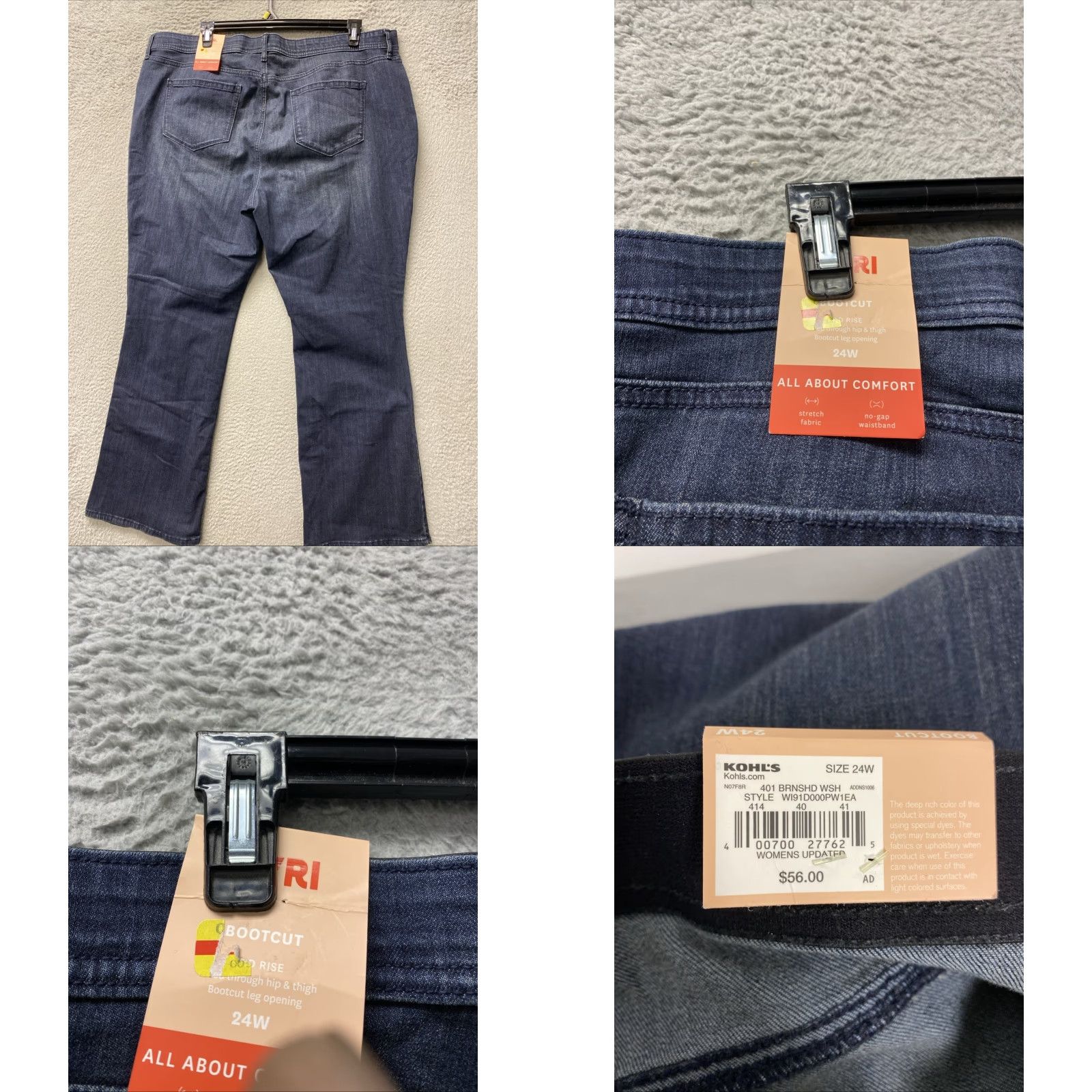 Vintage EVRI Women 24W Short Mid Rise Jegging Stretch Soft Zip Plus Dark Blue Size 30" / US 8 / IT 44 - 8 Thumbnail