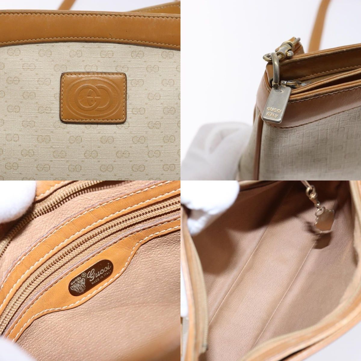 Gucci GUCCI Micro GG Supreme Shoulder Bag Pvc White Gold Size ONE SIZE - 11 Thumbnail