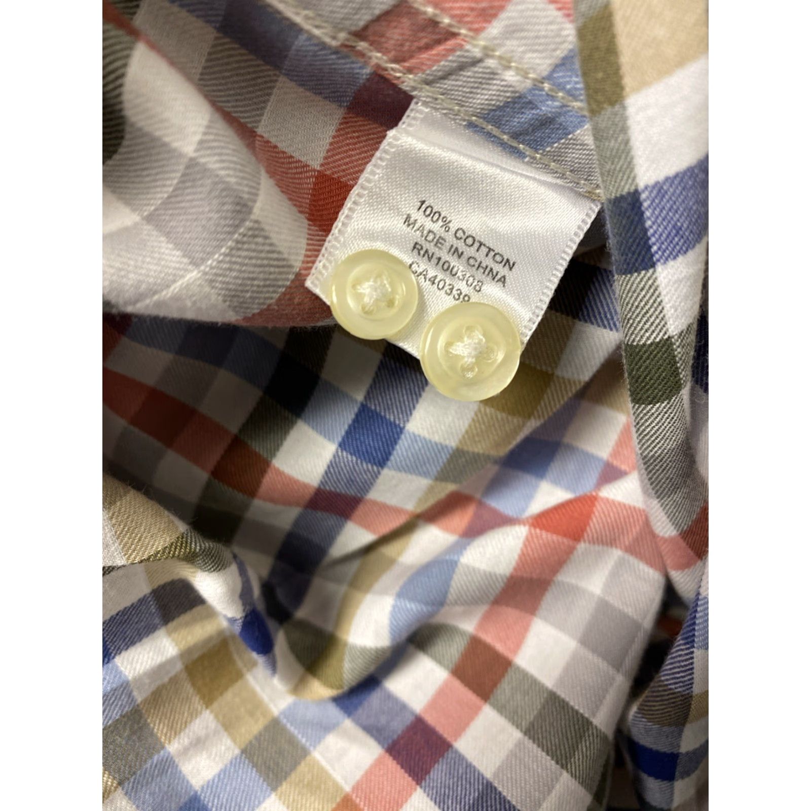 Peter Millar Peter Millar Button Shirt Mens L Multicolor Check Cotton Wing Collar Short Sleeve Casual Workwear Peter Millar Crown Sport Regular Size US L / EU 52-54 / 3 - 7 Thumbnail