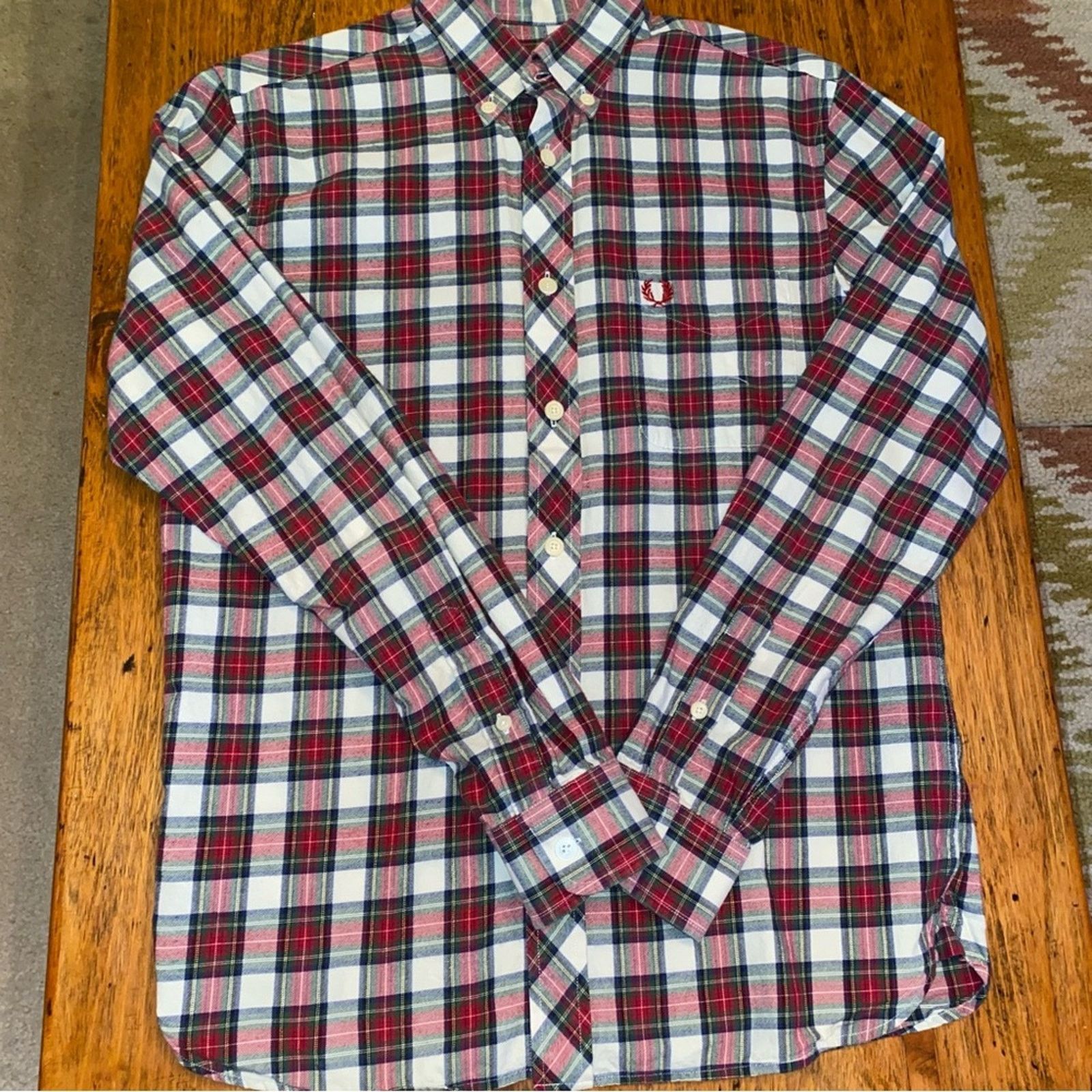 Fred Perry Fred Perry $275 Red White Plaid Flannel Button Down Shirt S Size US S / EU 44-46 / 1 - 4 Thumbnail