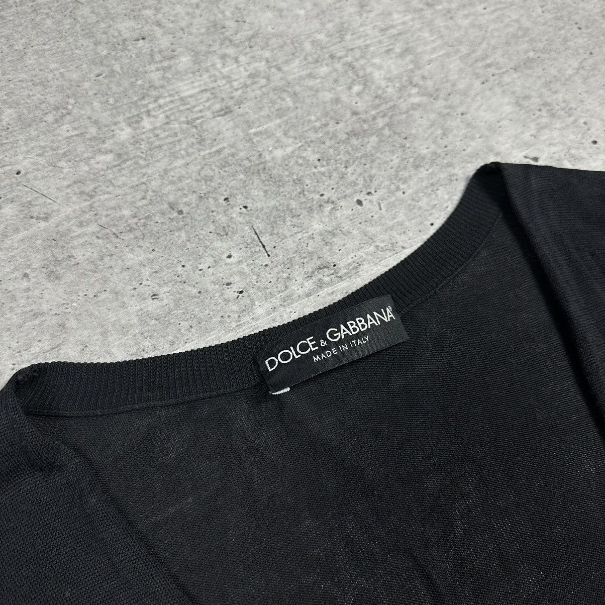 Dolce & Gabbana DOLCE GABBANA Black Button-Up V-neck Cardigan Size M / US 6-8 / IT 42-44 - 6 Thumbnail