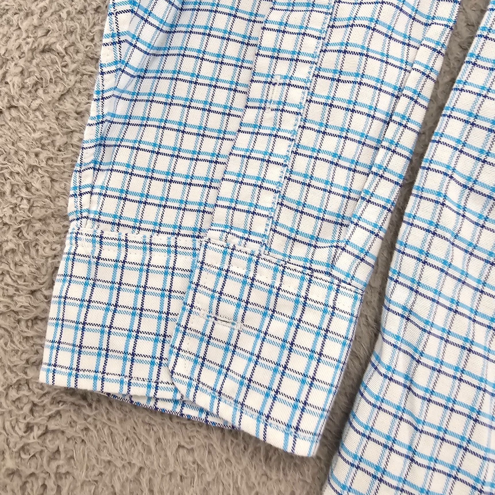 Gap GAP Shirt Mens XL Blue White Check Knit Button Up Long Sleeve Cotton Size US XL / EU 56 / 4 - 5 Thumbnail