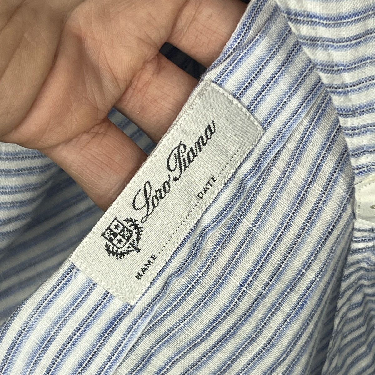 Loro Piana Loro Piana Light Blue White Old money Linen Shirt Button Up Size US XL / EU 56 / 4 - 12 Thumbnail