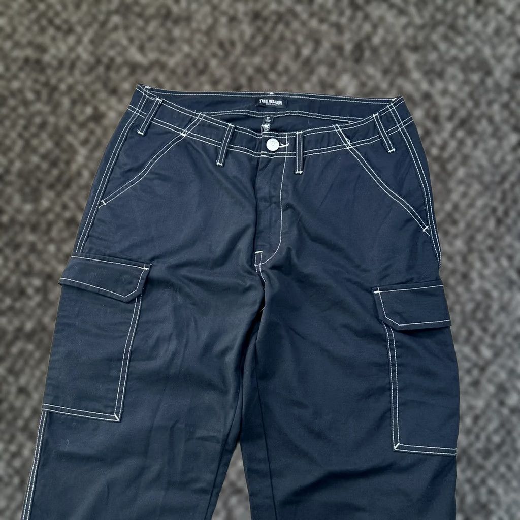 True Religion True Religion Cargo Pants Men's 34x32 Black Baggy Streetwear Straight leg Size US 34 / EU 50 - 1 Thumbnail