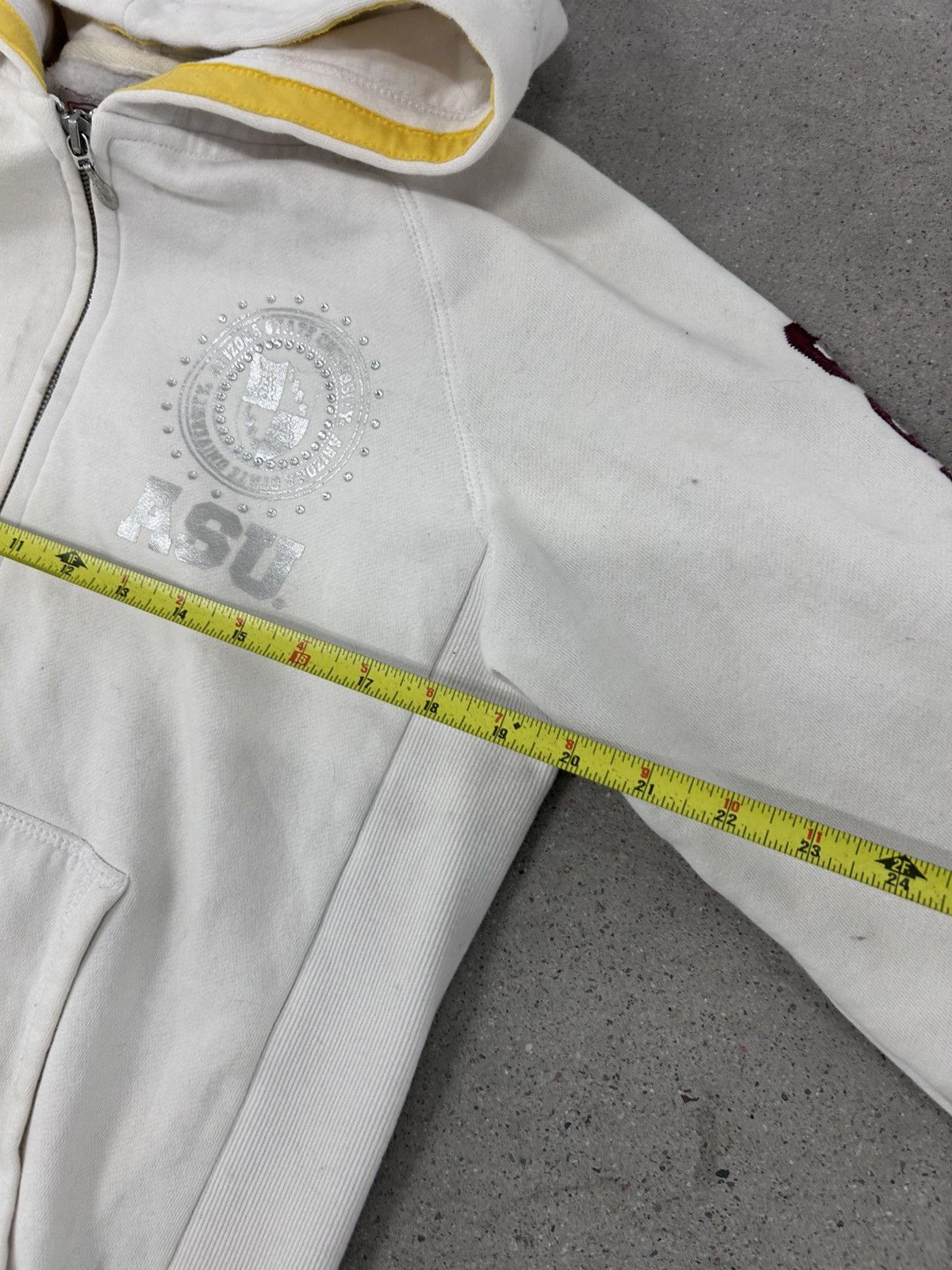 Vintage Collegiate Grunge ASU Bedazzled Zip Up Size L / US 10 / IT 46 - 6 Thumbnail