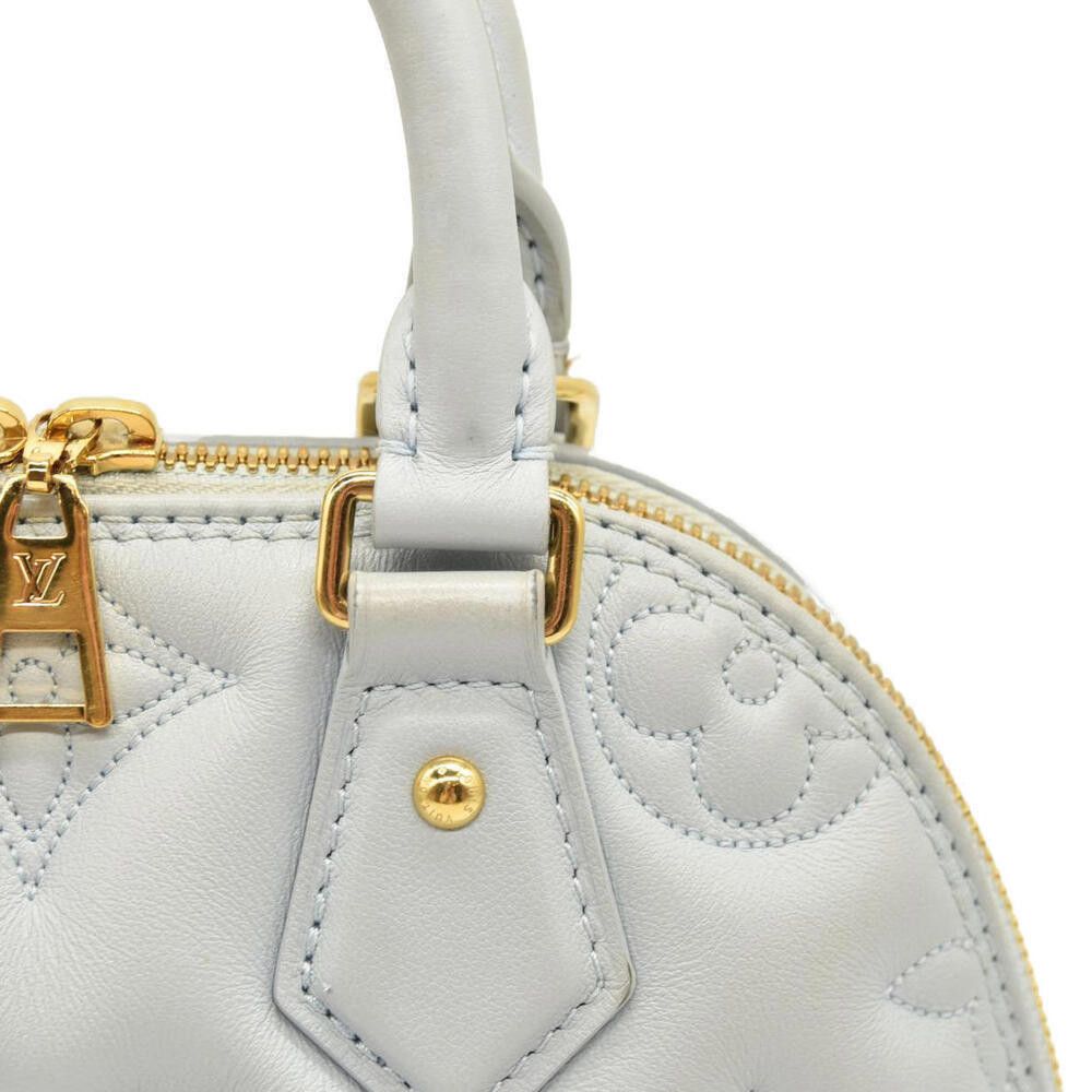 Louis Vuitton LOUIS VUITTON Calfskin Bubblegram Alma BB Ice Blue Size ONE SIZE - 6 Thumbnail