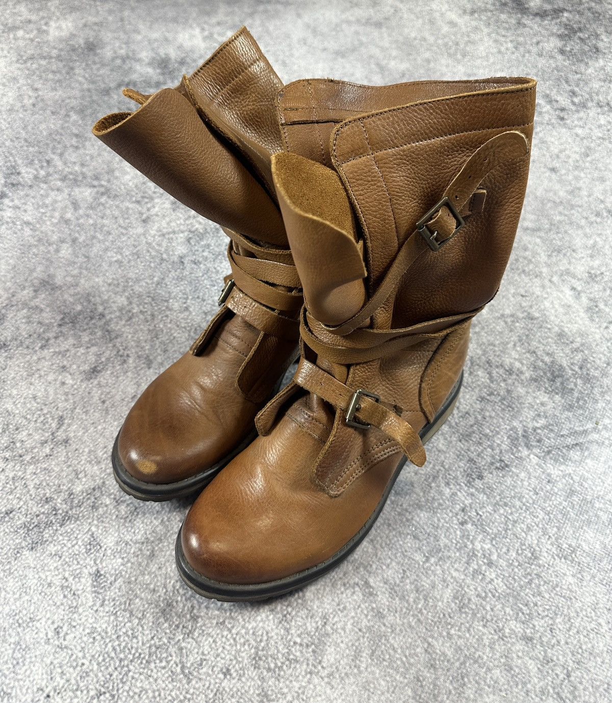 Vintage Y2K Vintage Leather High Boots Streetwear Rare 40 USA 9 Size US 10 / IT 40 - 2 Thumbnail