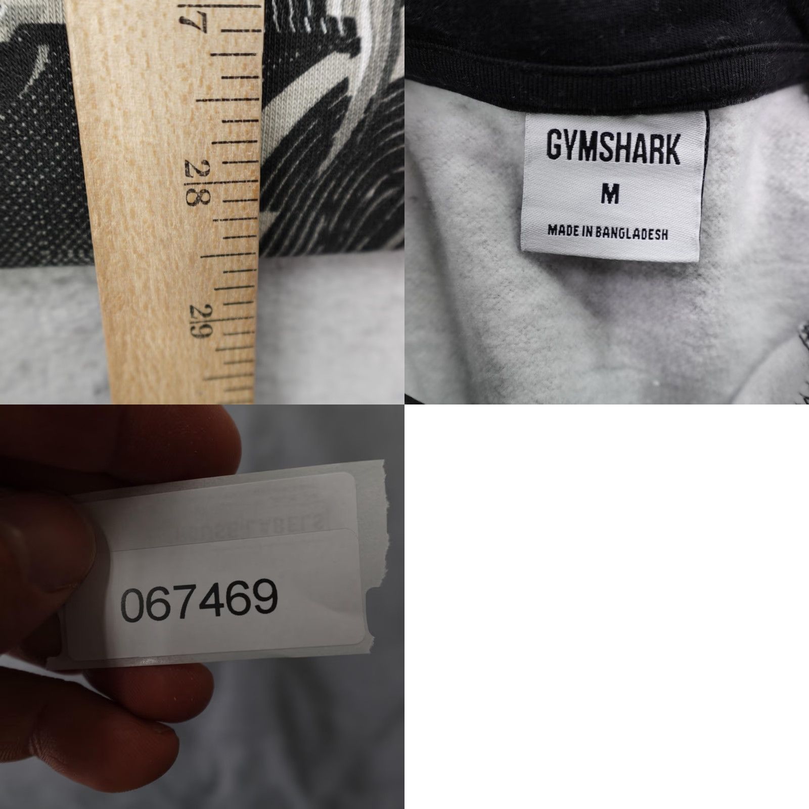Gymshark Gymshark Hoodie Mens M Black White Marble Dye Pullover Sweatshirt Athletic Size US M / EU 48-50 / 2 - 8 Thumbnail