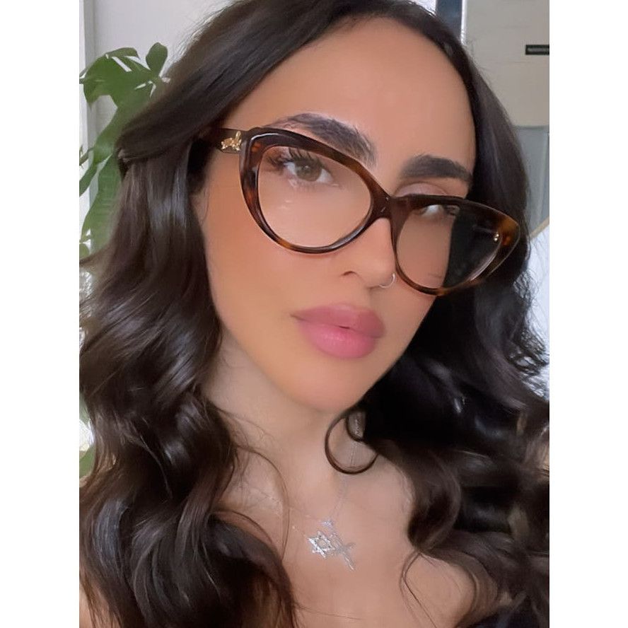 image of New Loewe Lw50040I Cat Eye Eyeglasses Frames Havana Brown, Women's
