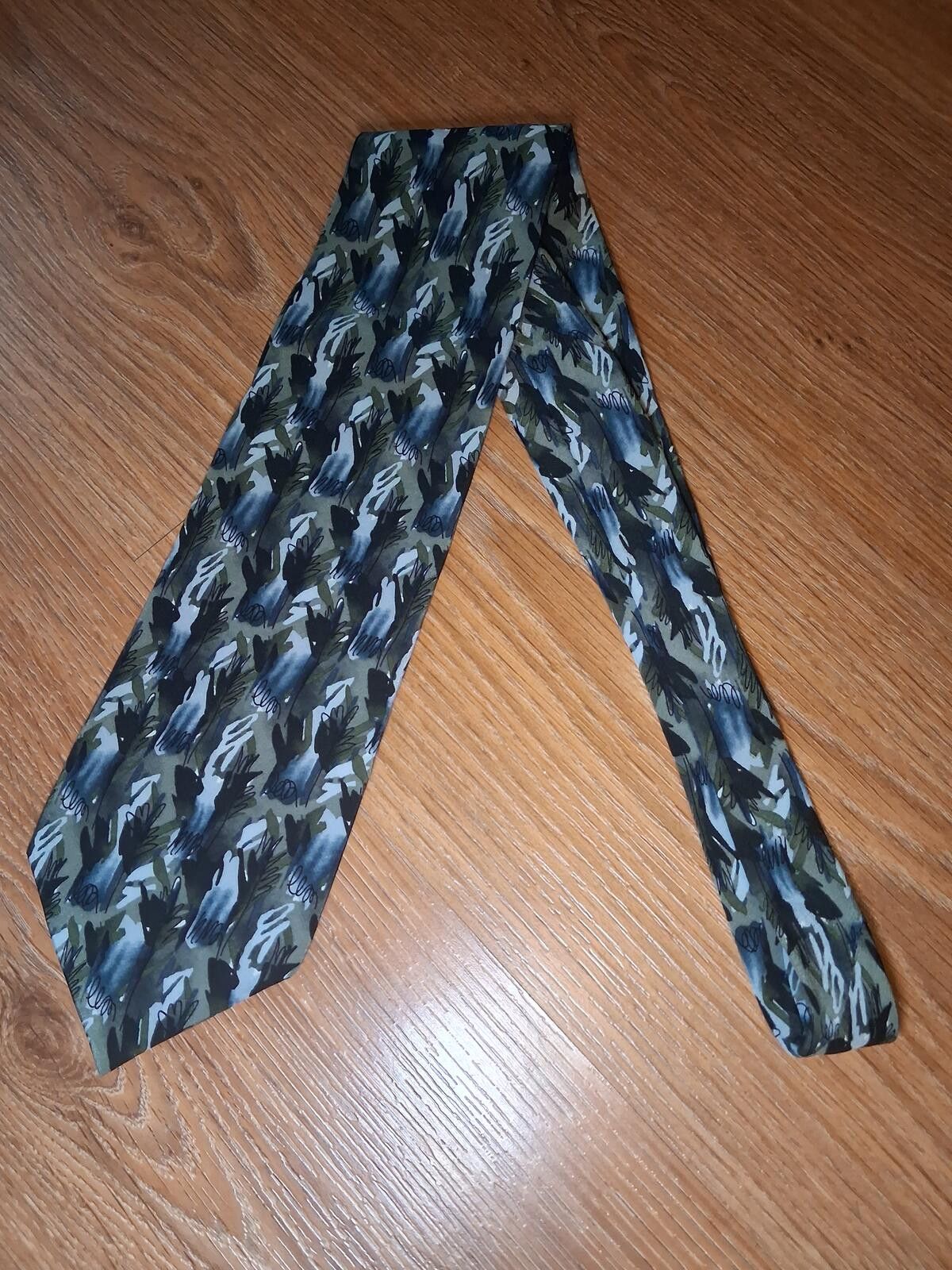 Other VINTAGE 1996 Jerry Garcia Silk Tie Green Gray Art Wide Size ONE SIZE - 6 Thumbnail