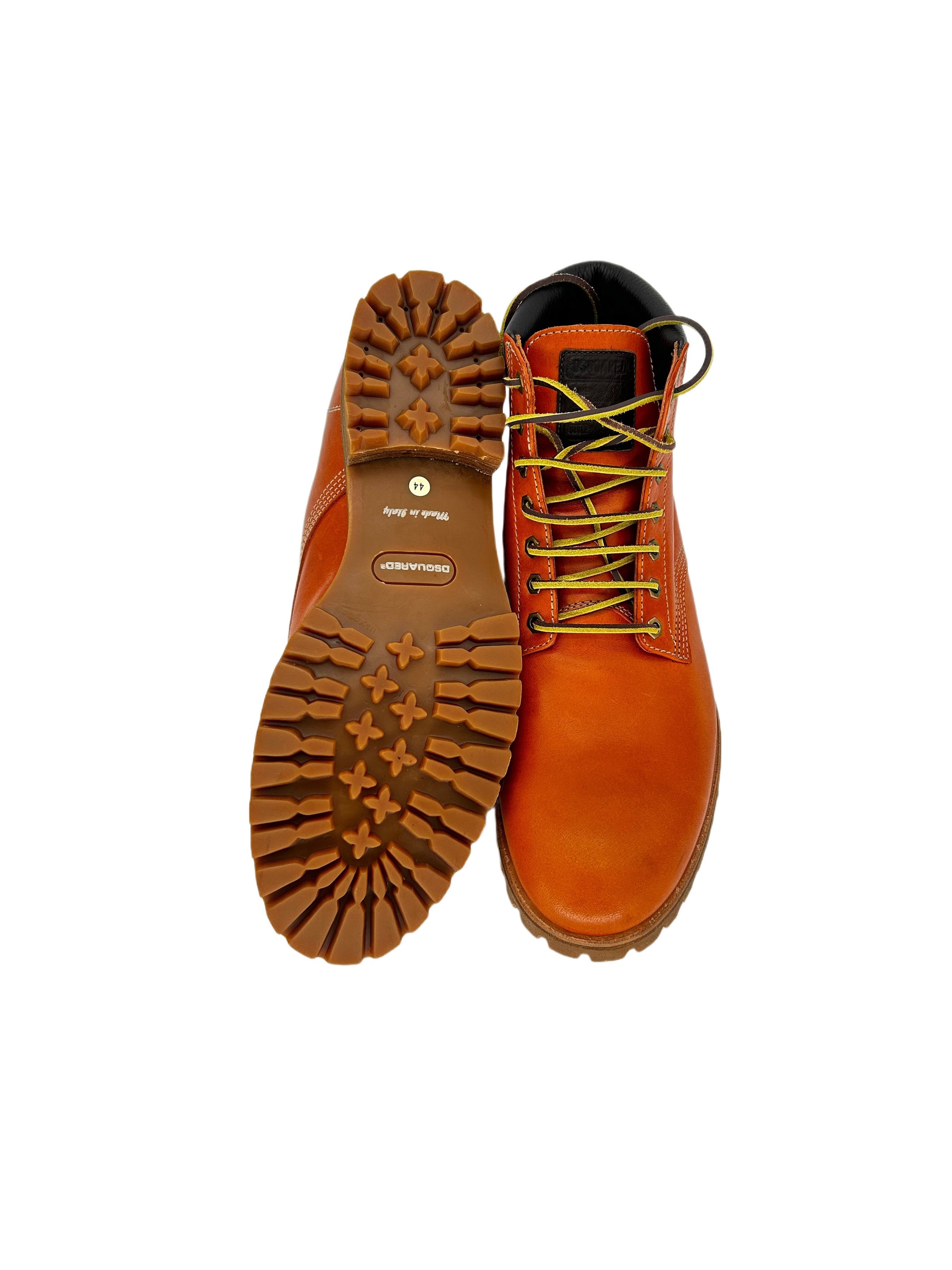 Dsquared2 Dsquared2 Orange Leather Ankle Boots Size US 11 / EU 44 - 5 Thumbnail