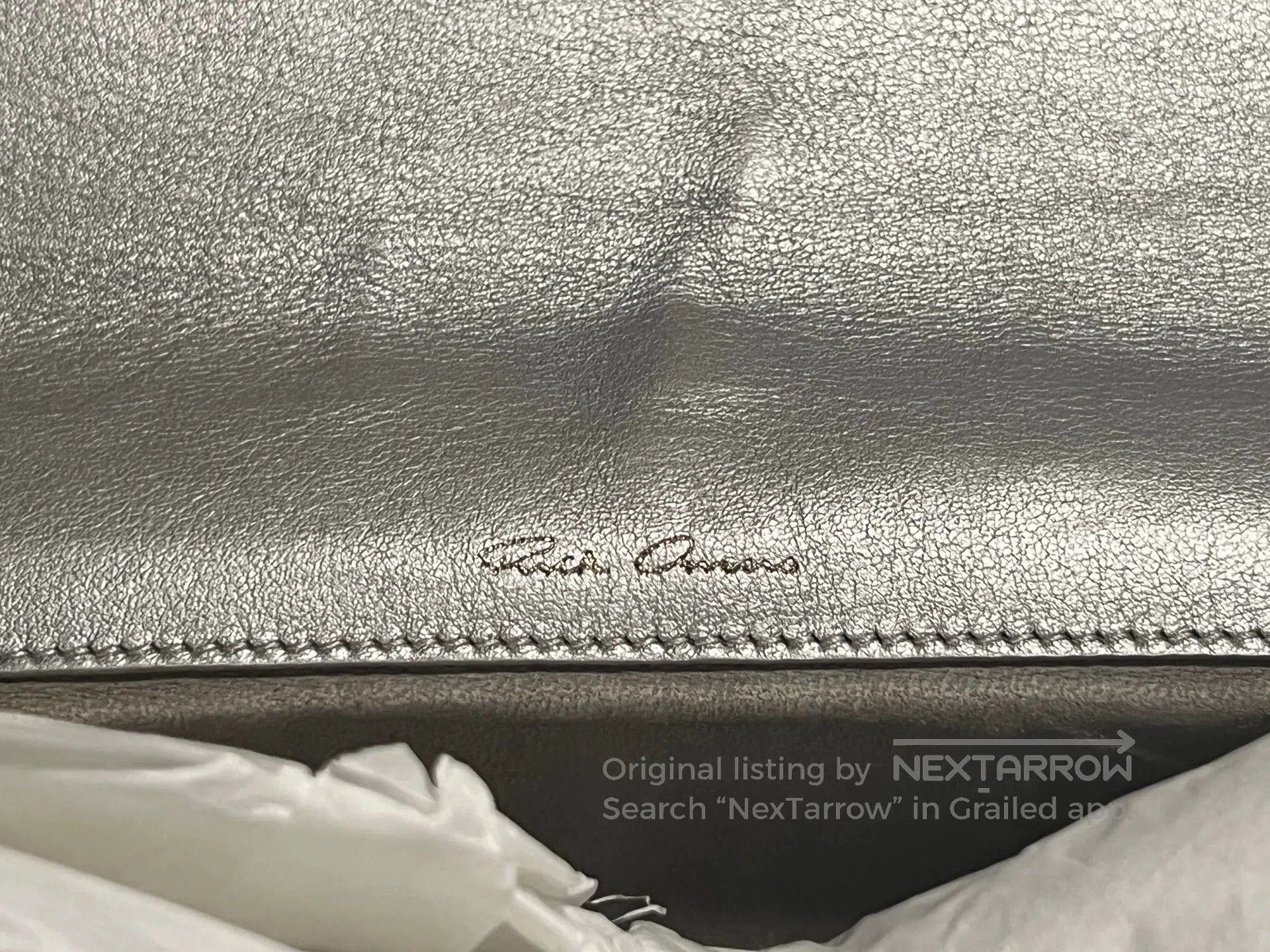 Rick Owens Rick Owens Silver Leather Crossbody Bag. Size ONE SIZE - 5 Thumbnail