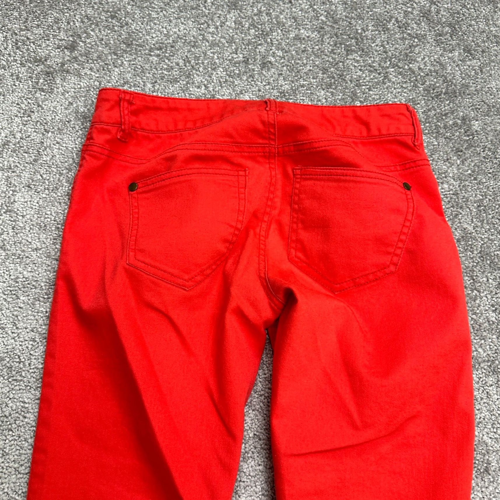 AQUA Aqua Skinny Jeans Womens 25 Red Mid Rise Stretch Casual 28x30 Denim Cotton Polyester Spandex 5-Pocket Zip Button Size 42" / US 20 - 4 Thumbnail