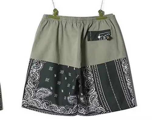 Japanese Brand 20SS Indigo Union Japan Green Two Layered Bandana Shorts Size US 32 / EU 48 - 1 Thumbnail