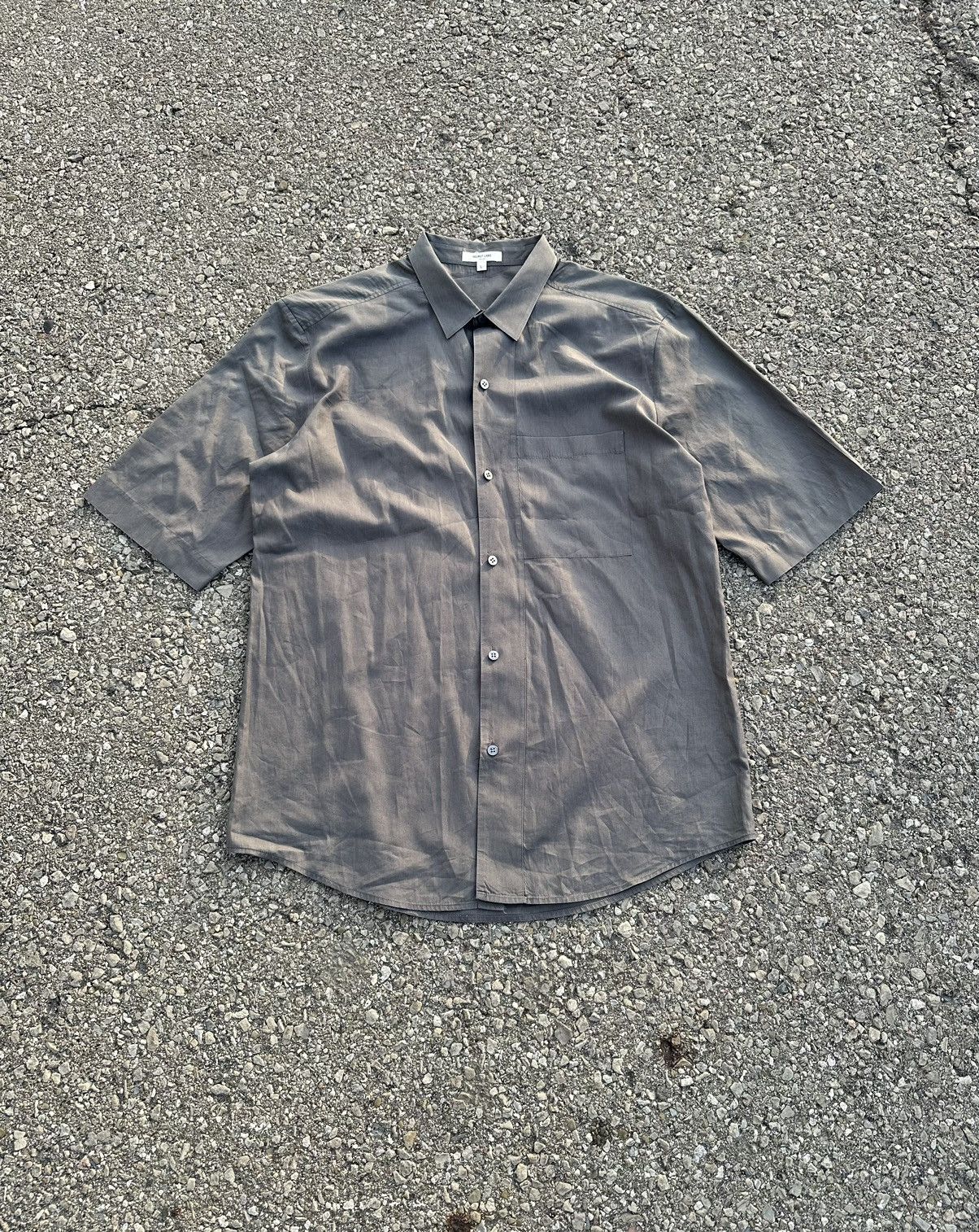 Helmut Lang Helmut Lang Short Sleeved Button Up Shirt Grey Size US L / EU 52-54 / 3 - 1 Thumbnail