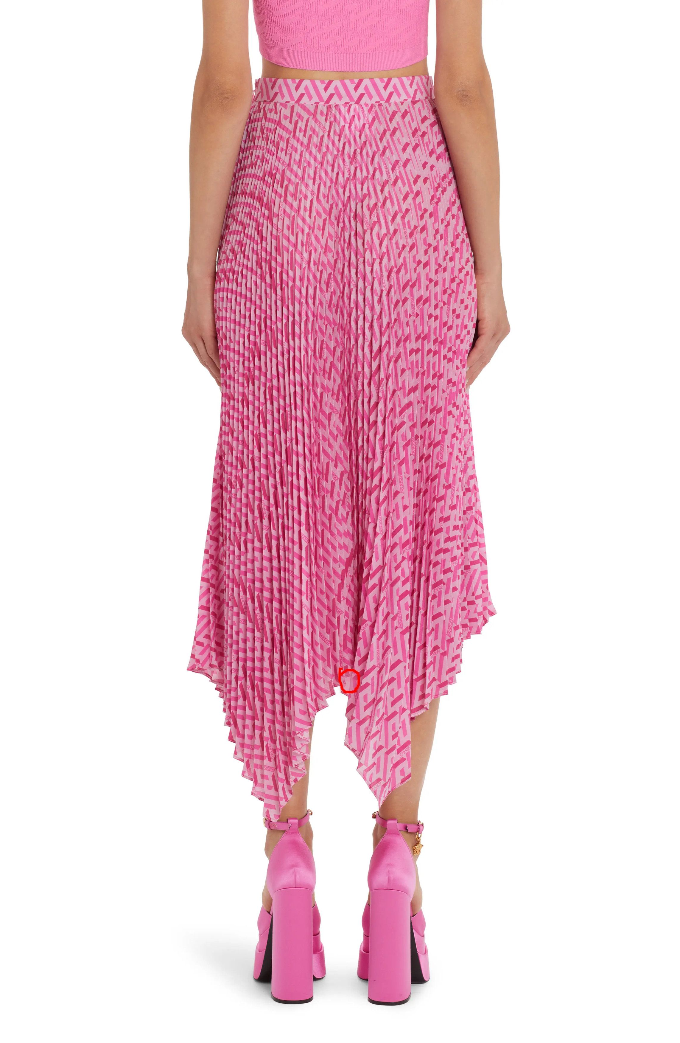 Versace o1y0226 Midi Skirt in Pink/Fuchsia Size 27" / US 4 / IT 40 - 2 Thumbnail