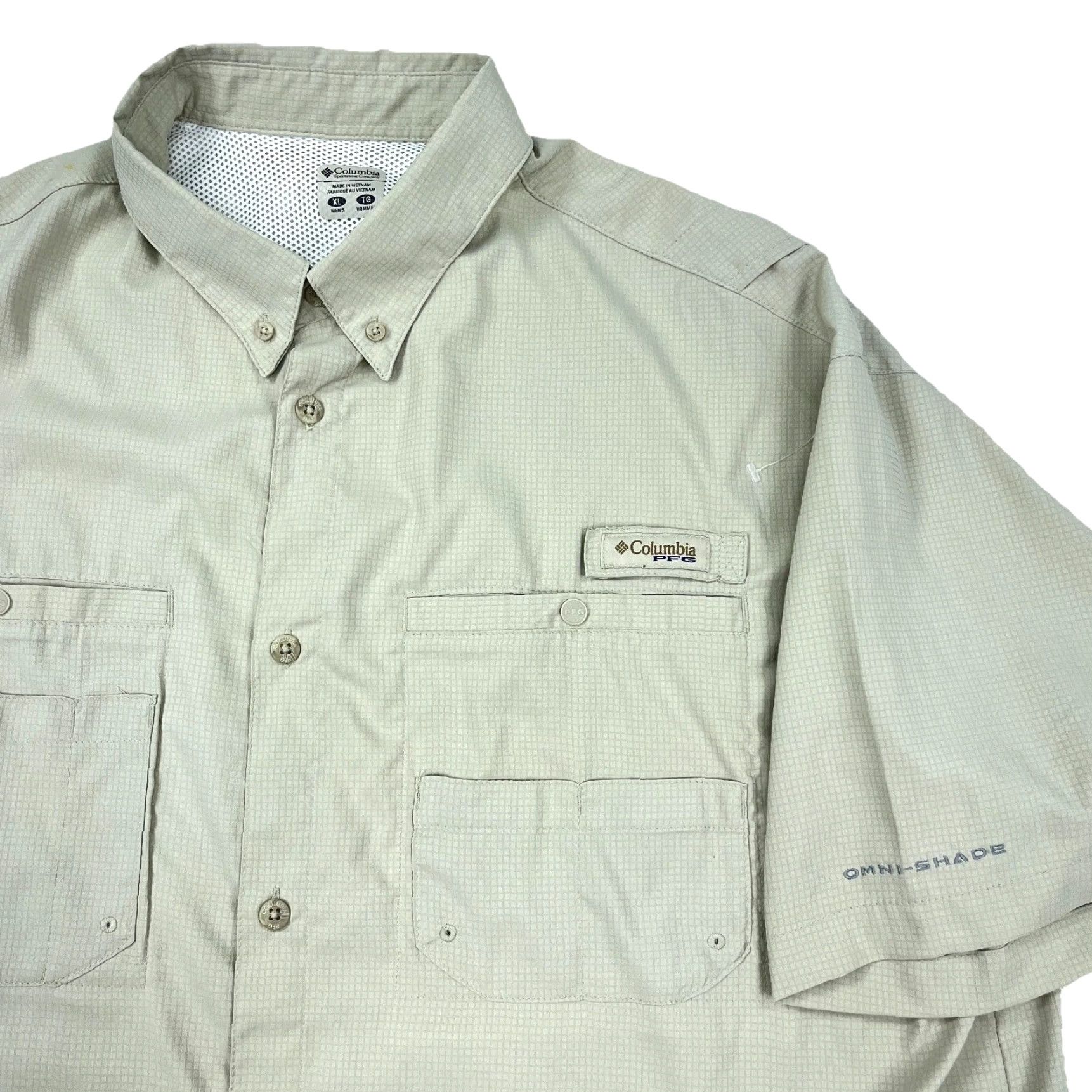 Vintage Columbia PFG Shirt Men XL Tan Khaki Button-Up Performance Fish Gear Safari Size US XL / EU 56 / 4 - 2 Thumbnail