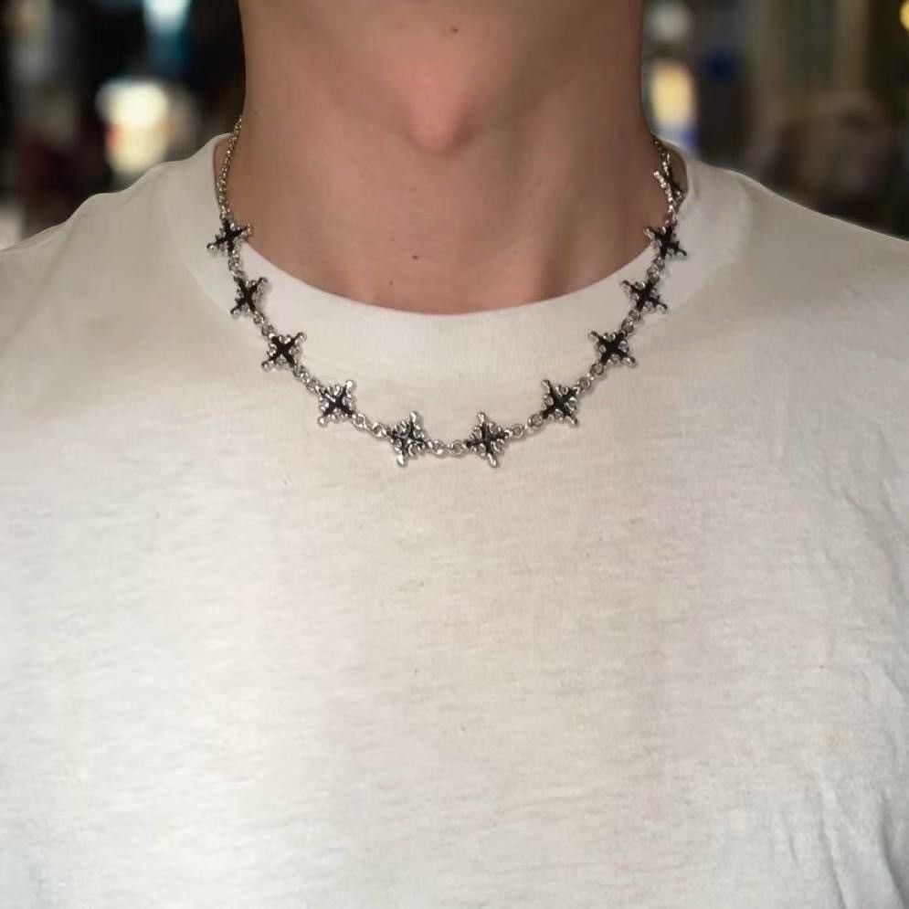 Other Cross Link Chain Necklace Streetwear Punk Hip Hop Unisex Size ONE SIZE - 6 Thumbnail