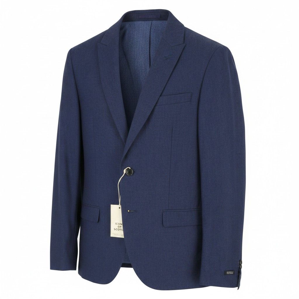 Scotch & Soda M Dark Blue Peak Lapel Single-Breasted Blazer 91049 Size 38R - 1 Thumbnail