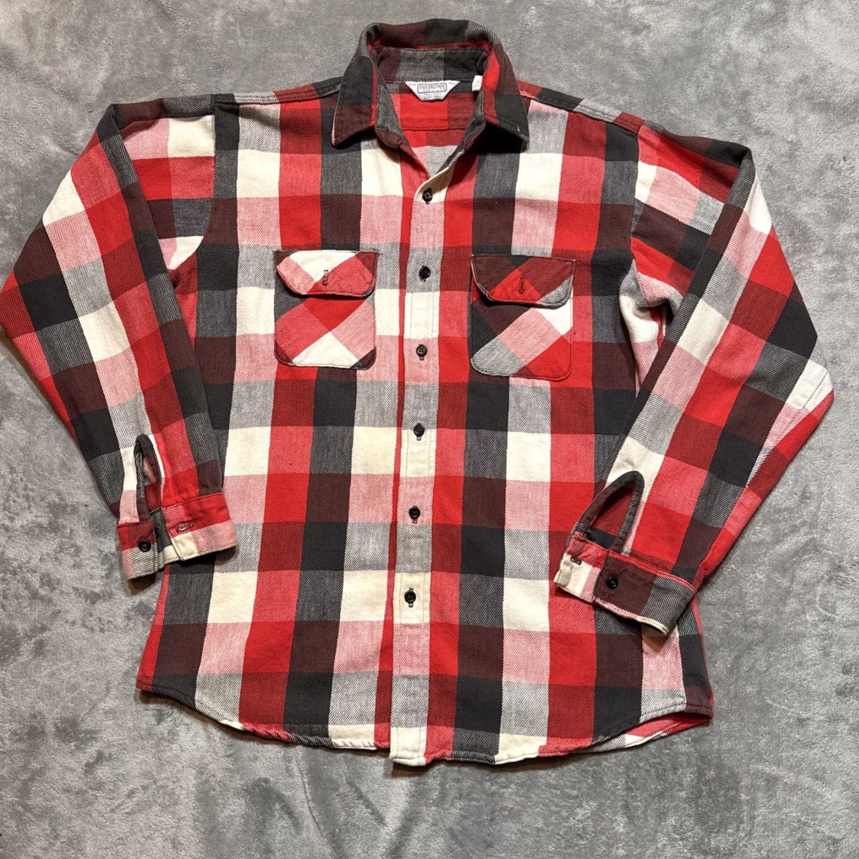 Vintage VINTAGE Five Brothers Shirt Men's L Red Plaid Flannel Cotton Tallman USA Made Size US L / EU 52-54 / 3 - 2 Thumbnail