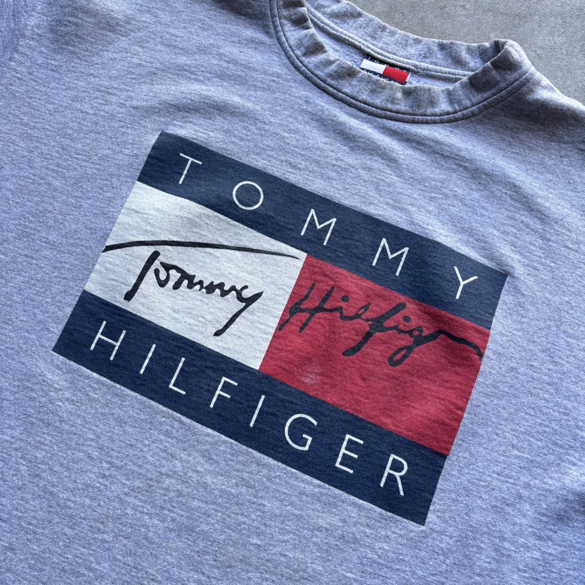 Tommy Hilfiger × Tommy Jeans × Vintage vintage 90s TOMMY HILFIGER Big Flag Logo Spellout sweatshirt Size US XL / EU 56 / 4 - 6 Thumbnail