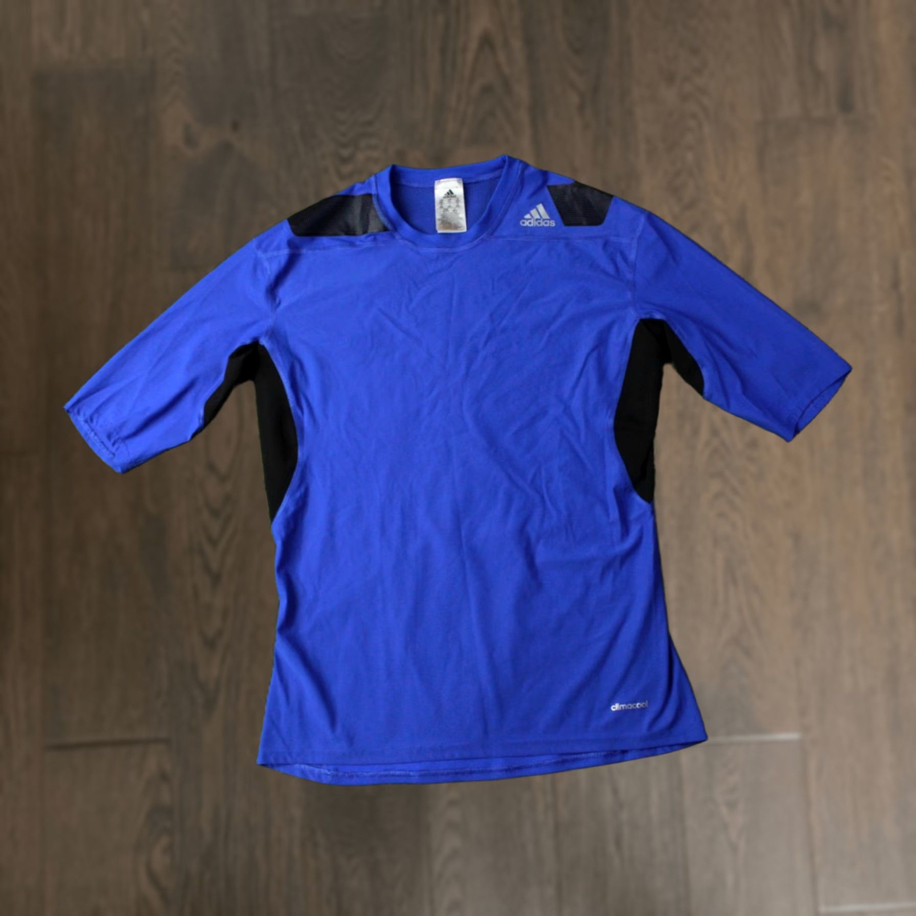 Adidas ADIDAS Techfit T-Shirt Shirt Men XXL Blue and Black 2015 Techfit Compression Size US XXL / EU 58 / 5 - 1 Thumbnail
