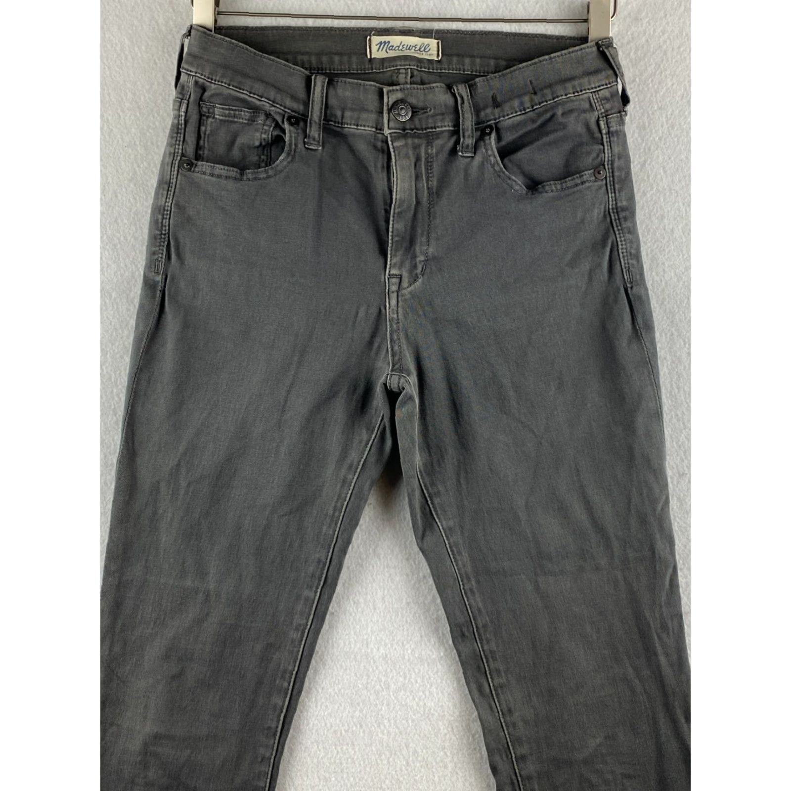 Madewell Madewell High Riser Skinny Jeans Womens 27 Gray Denim Dark Wash Stretch Ankle 5-Pocket Regular Rise Size 27" / US 4 / IT 40 - 2 Thumbnail