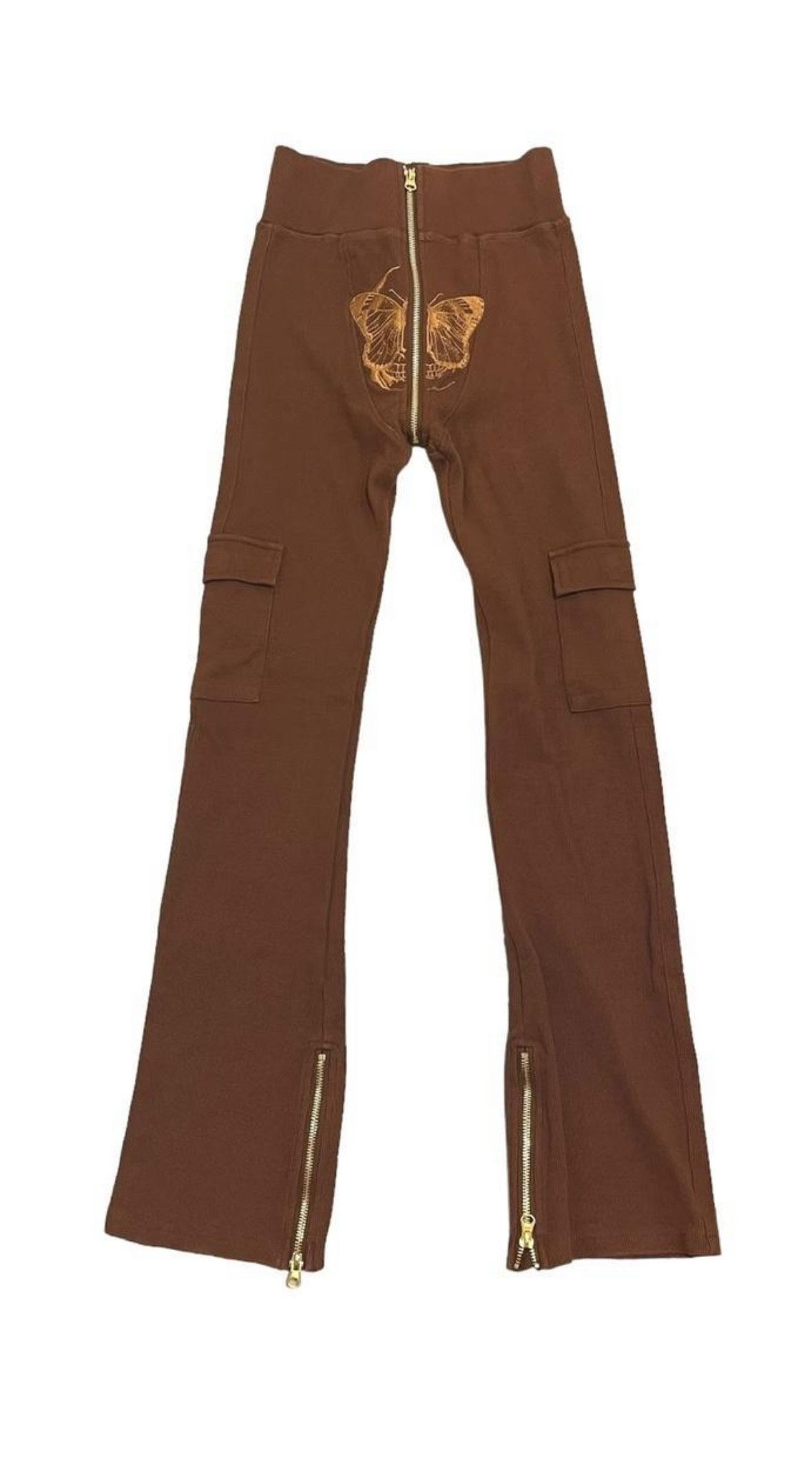 image of Ssense Tordrobes Full Zip Pants in Brown/Orange, Women's (Size 28)