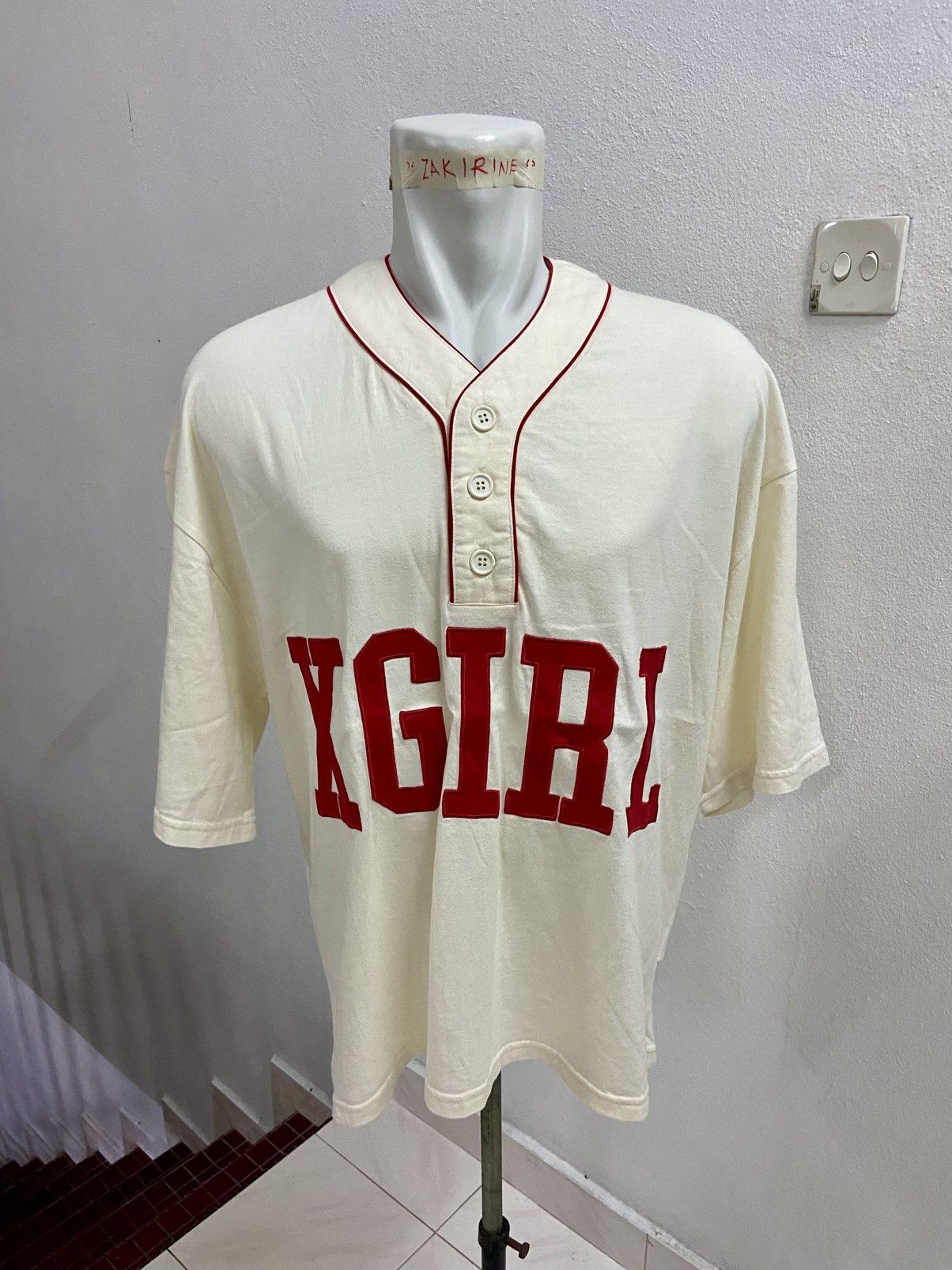 X-Girl X GIRL BAGGY BASEBALL SHIRT Size ONE SIZE - 3 Thumbnail