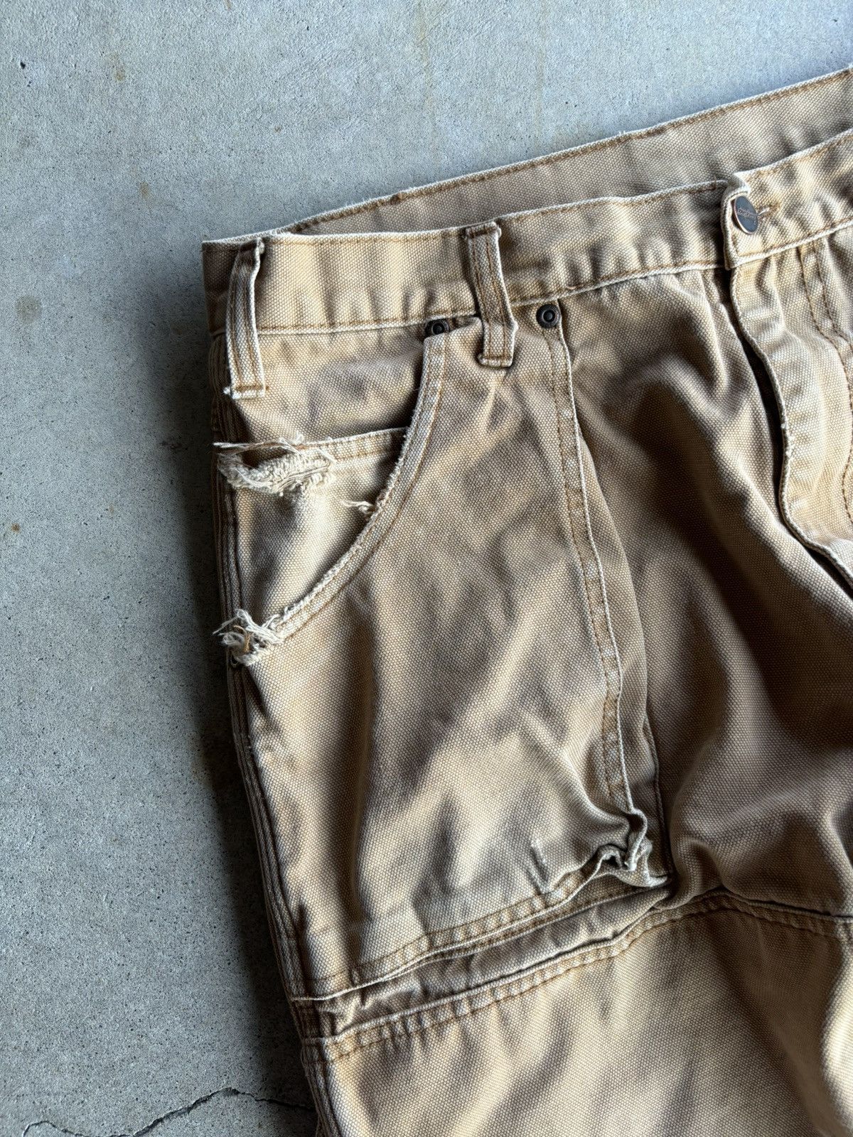 Dickies × Vintage Crazy Dickies Vintage Black Tab Beige Double Knee Work Pants Size US 32 / EU 48 - 4 Thumbnail