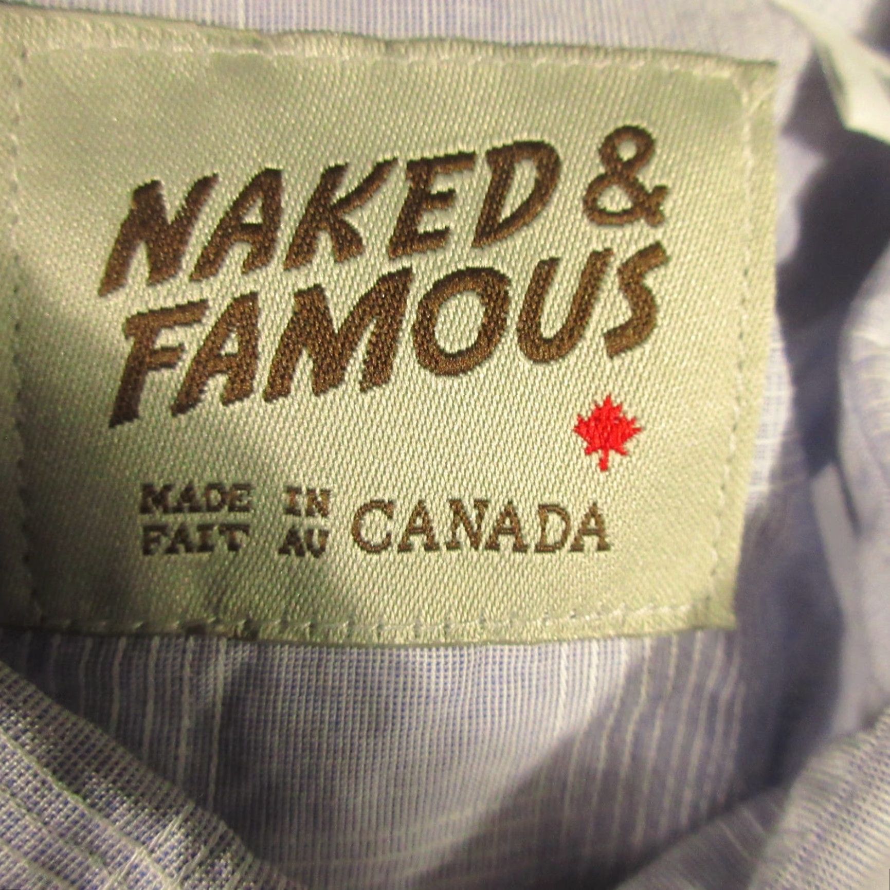 Vintage Naked & Famous Shirt Mens M Blue White Stripe Button Down Denim Cotton Casual Vintage: No Size US M / EU 48-50 / 2 - 4 Thumbnail